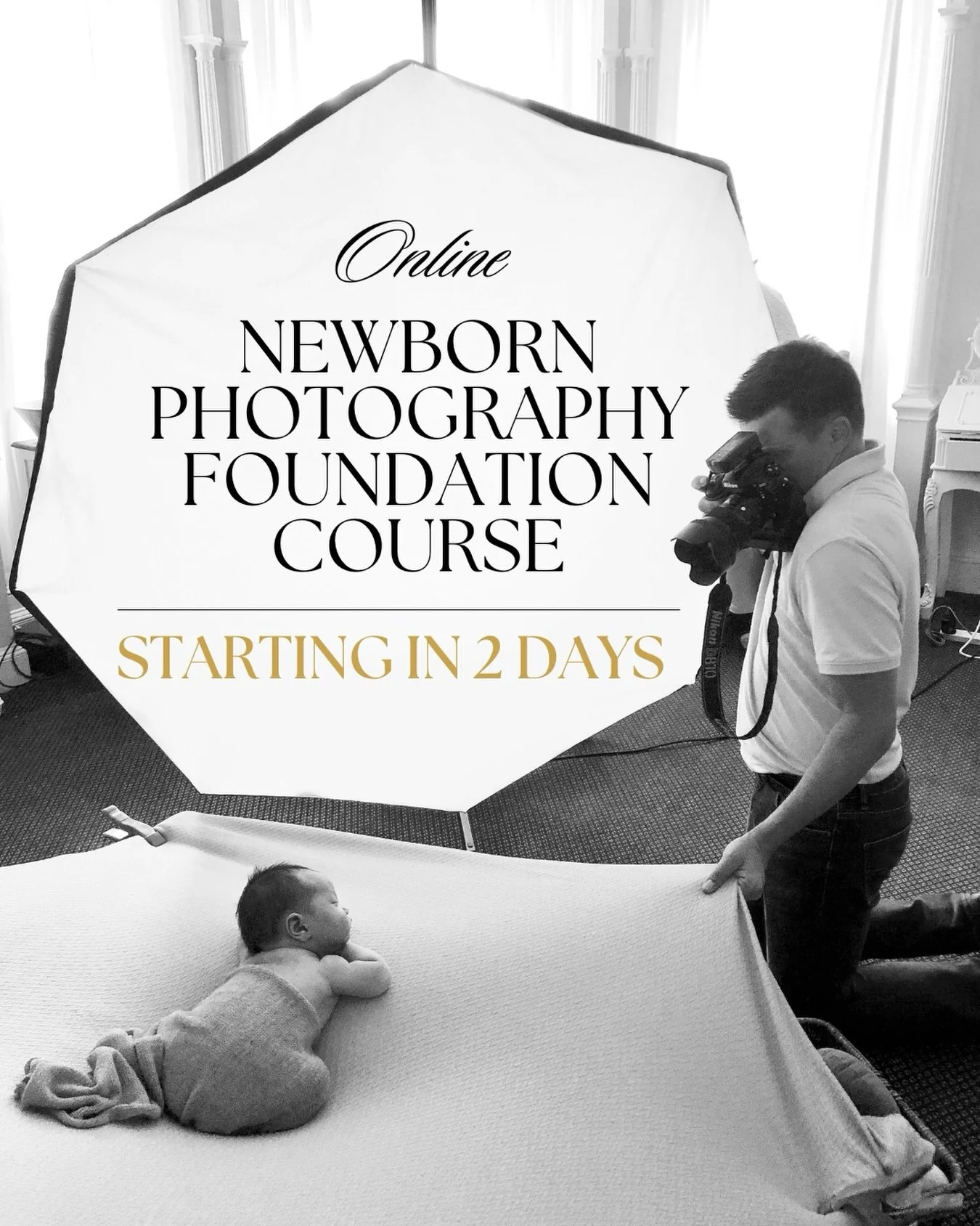 Starting in 2 days. 🤍

On Monday, we begin another intake of the Newborn Photography Foundation Course.

Twelve weeks of structured teaching. Live support. Direct mentoring. And a clear path to building your newborn photography business.

If you&rsq