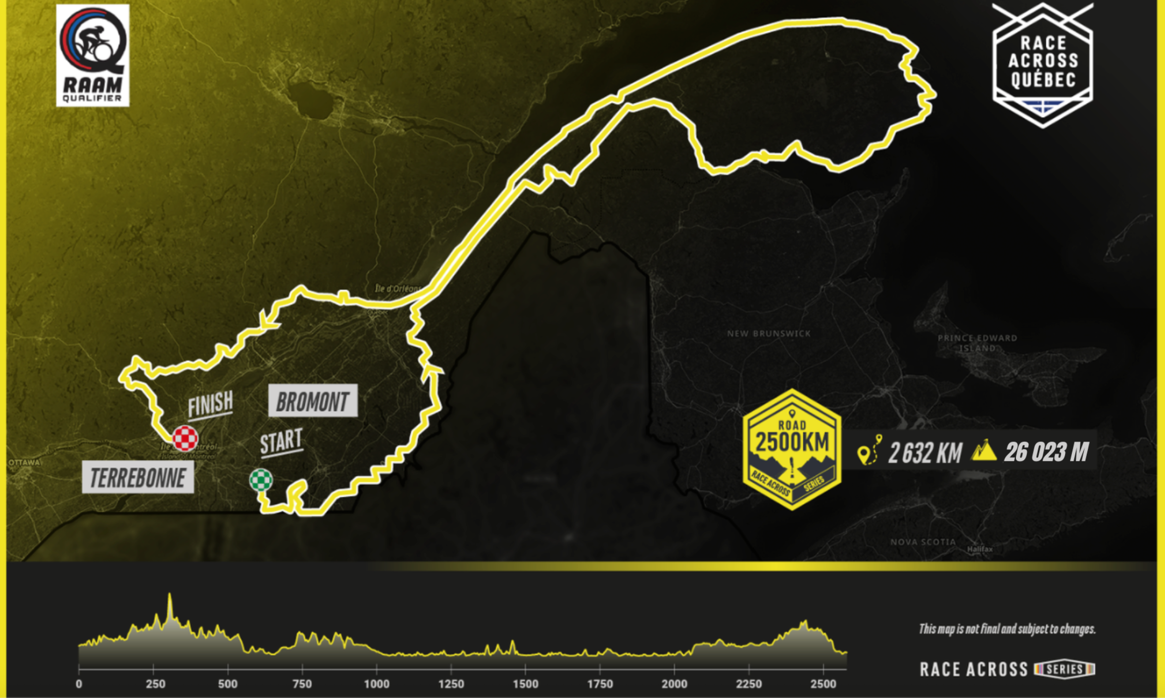 Parcours de la Race Across Québec 2026