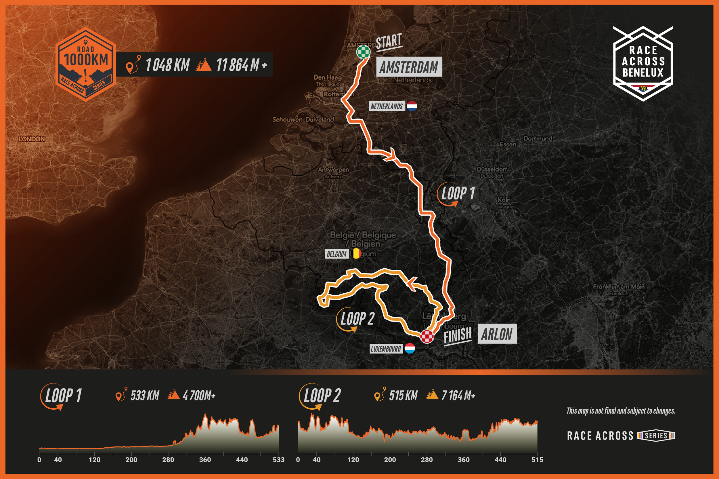 Race Across Benelux 1000km ultra distance ultra cycling race