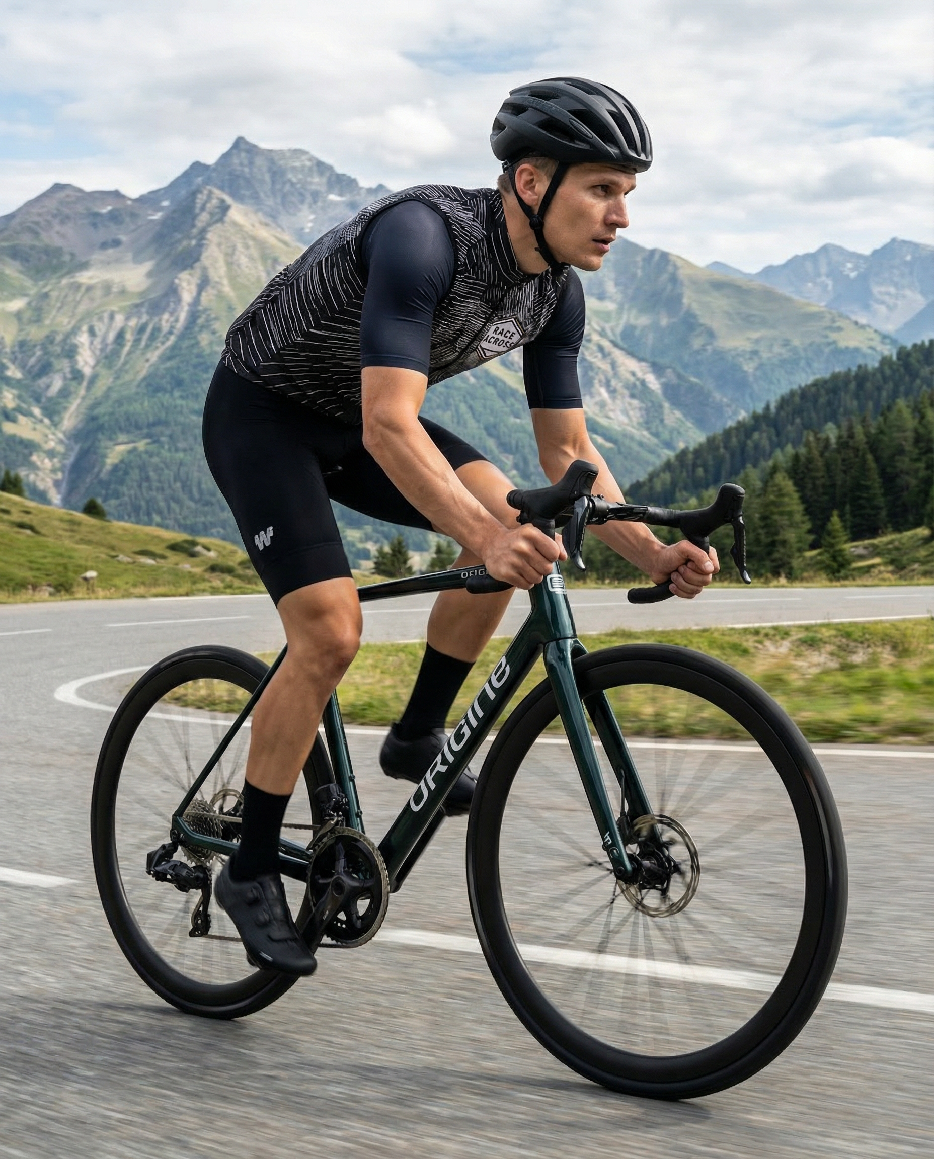 ASSOS Veste Race Across - noire/rayures blanches