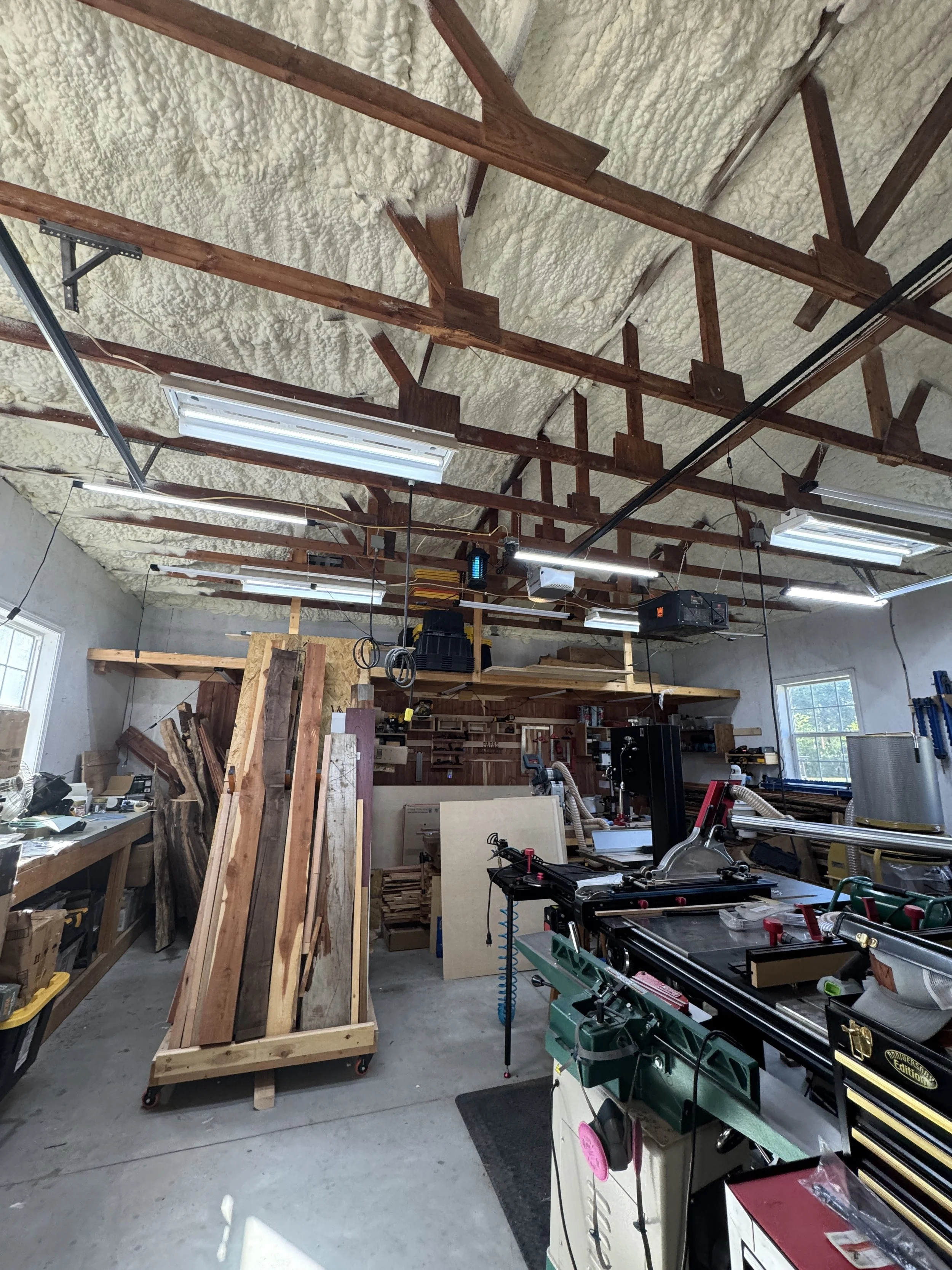 From Sweltering to Comfortable: How Open Cell Spray Foam Transformed a 24’x24’ Garage Workshop