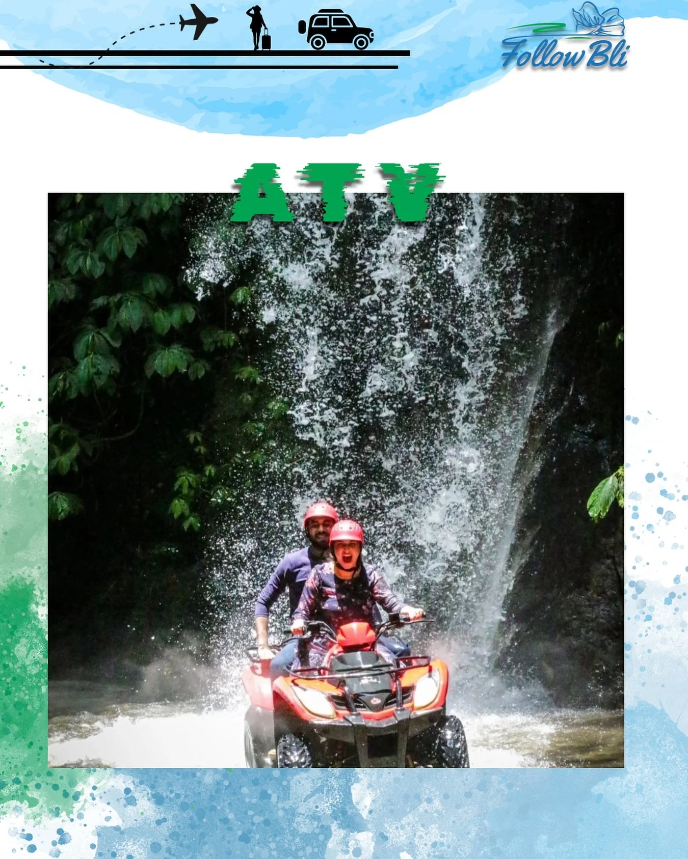 Feel the Thrill of an Unforgettable Bali Adventure!
Your Bali holiday isn&rsquo;t complete without trying the ATV experience 🚀.
Imagine the excitement of riding through lush jungles, green rice fields, muddy trails, and even crossing small rivers wi