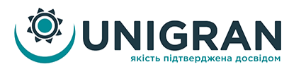 Логотип UNIDRAN із іконкою шестерні та написом українською під ним.