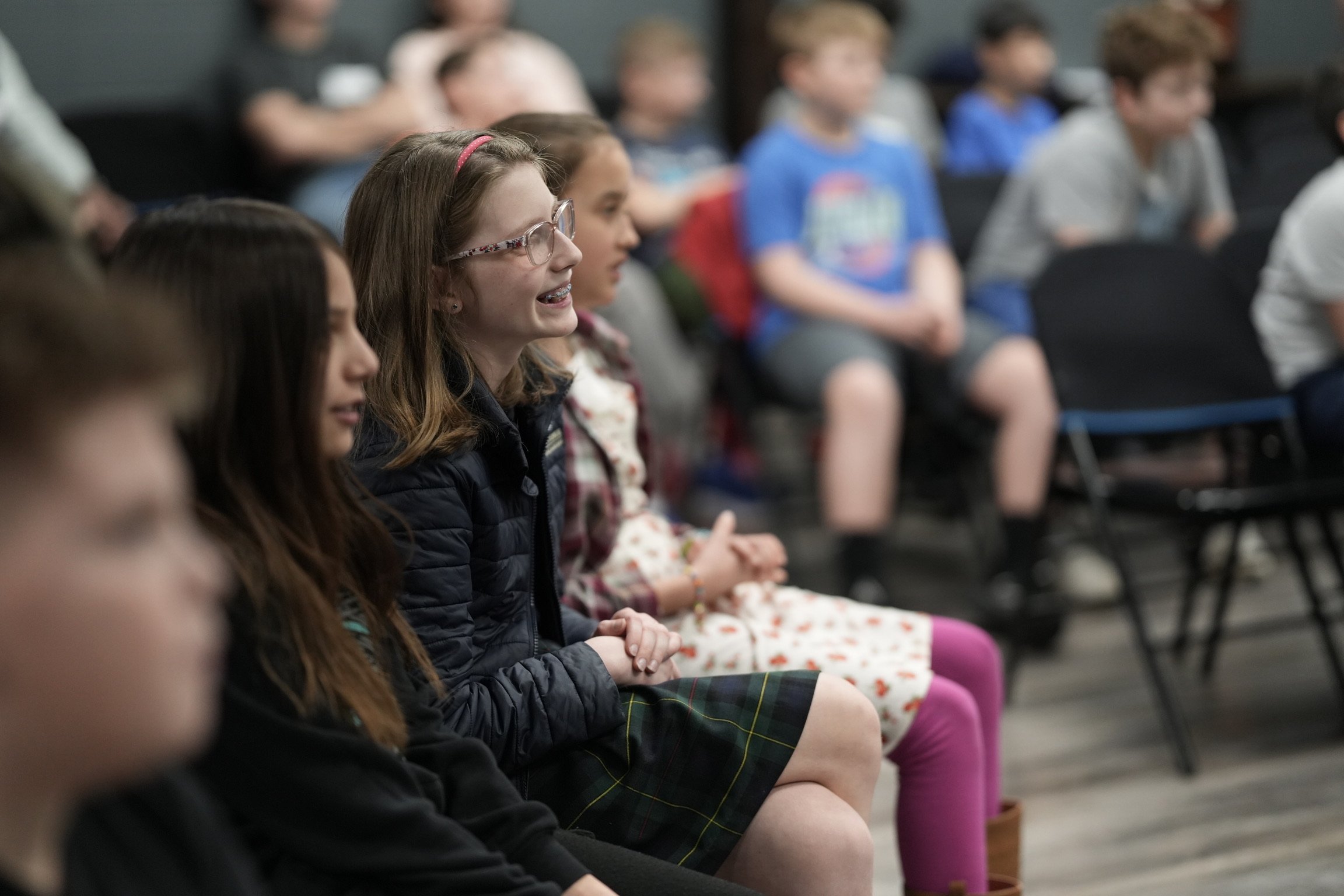 A photo of 4th-6th graders in their class.
