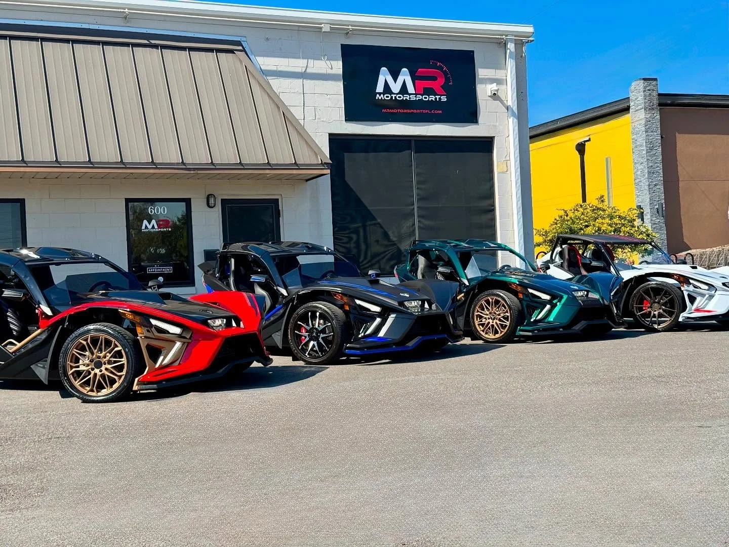 at MR Motorsports, we turn dreams into reality with the best Slingshot deals in town! 💪 
Come see why we&rsquo;re the #1 destination for Polaris Slingshot enthusiasts. Simply unbeatable prices, unmatched selection, and a lifestyle you won&rsquo;t fi