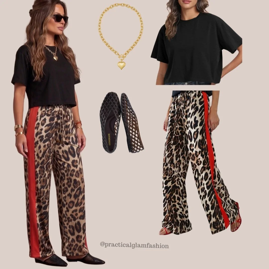 Leopard is a neutral &mdash; you'll never convince me otherwise. 

This is my favorite kind of fall transition outfit: those warm caramel + rust tones feel like the season's turning, but the wide-leg fabric is still breezy enough for a warm afternoon