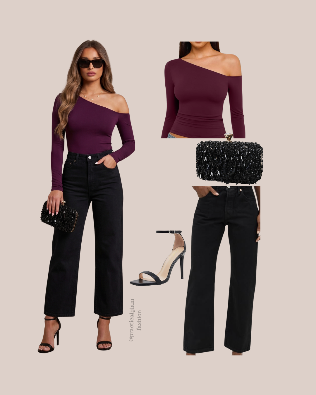 Date Night Done Right: The Plum One-Shoulder Outfit for Fall
