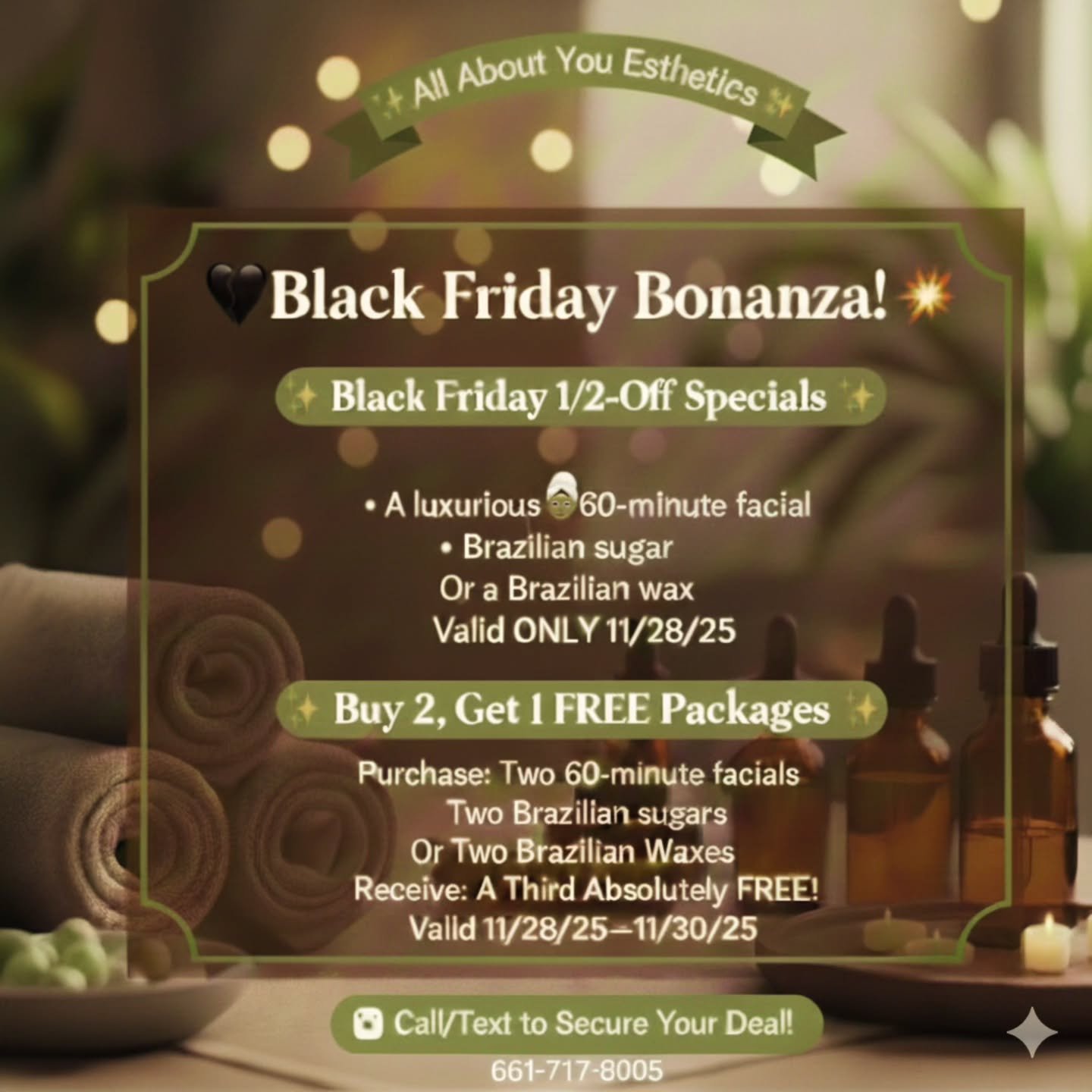 See you there!  If you can't make it, make sure you call in or text and purchase credits over the phone! Also secret special products discounts!