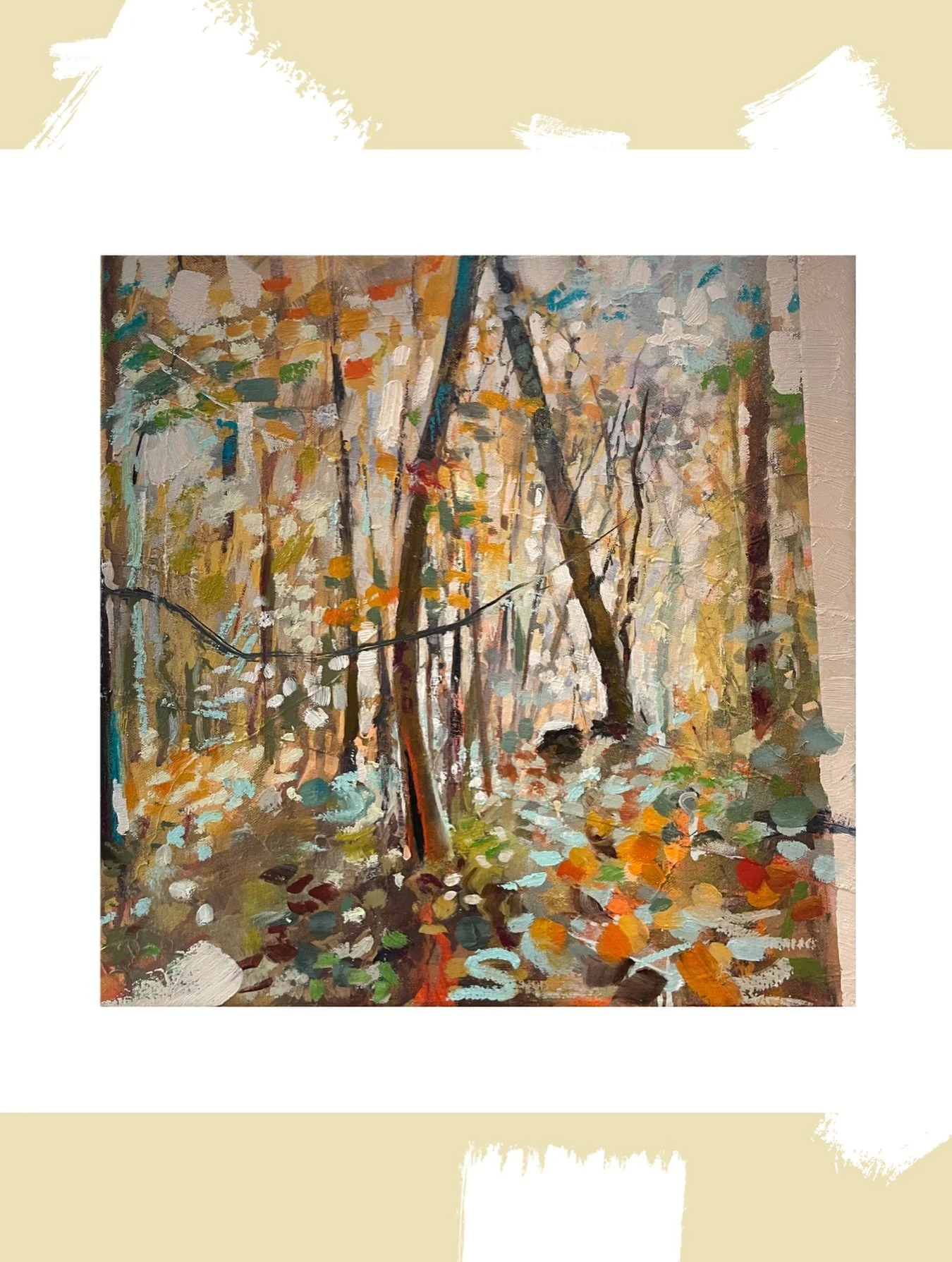 I&rsquo;ve been moving from acrylic to oil paint, looking for more depth of colour. Finding the transition frustrating, I finally got a toe hold with this sketch. Larger version to follow&hellip;. #mariaboltonartist #landscapepaintings #woodlandpaint