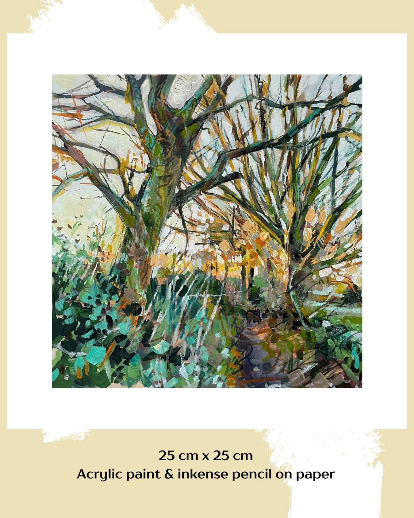 The second of two acrylic sketches preparing for a twin pair of oil painting which aim of evoking the companionship of walking and talking: two people gazing together, sharing the same wondrous view, each from their own slightly different human persp