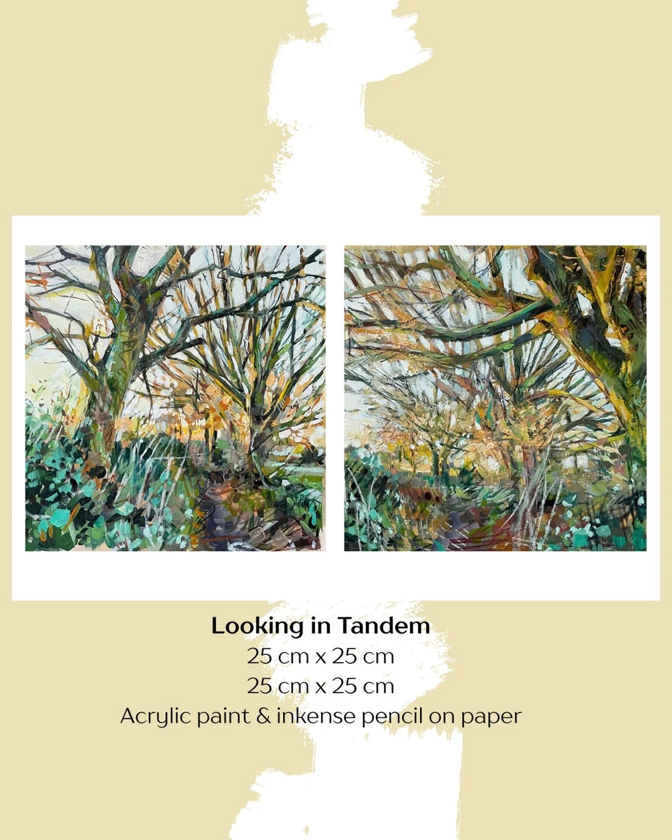 Creating preliminary paintings, like these sketches for &lsquo;Looking in Tandem&rsquo;, help me to develop the colour, composition, and feel of an image. They are a stepping stone to the final painting, but often have a freshness all of their own. #