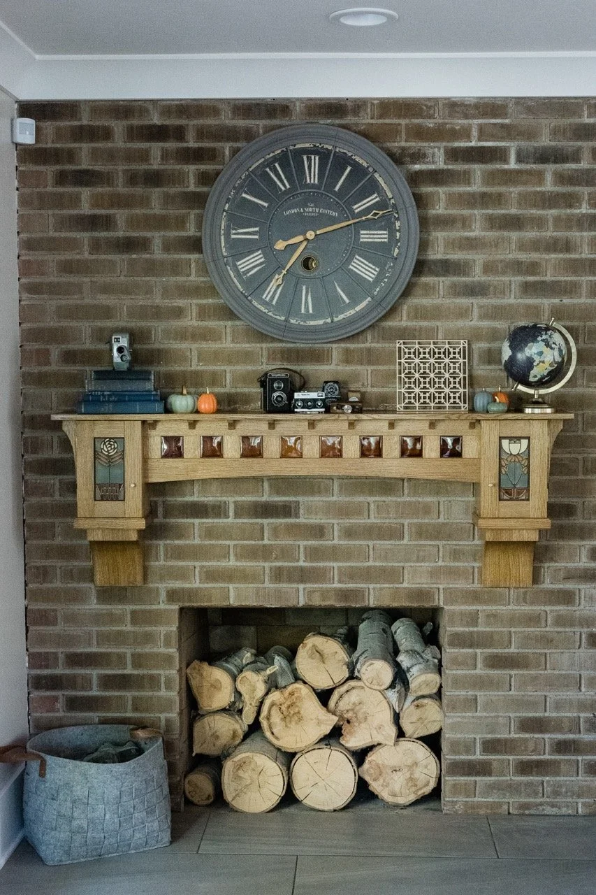 Motawi Tile/White Oak Mantel