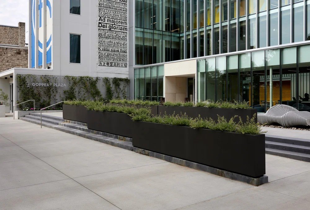 Large Commercial Planters outside of commercial building