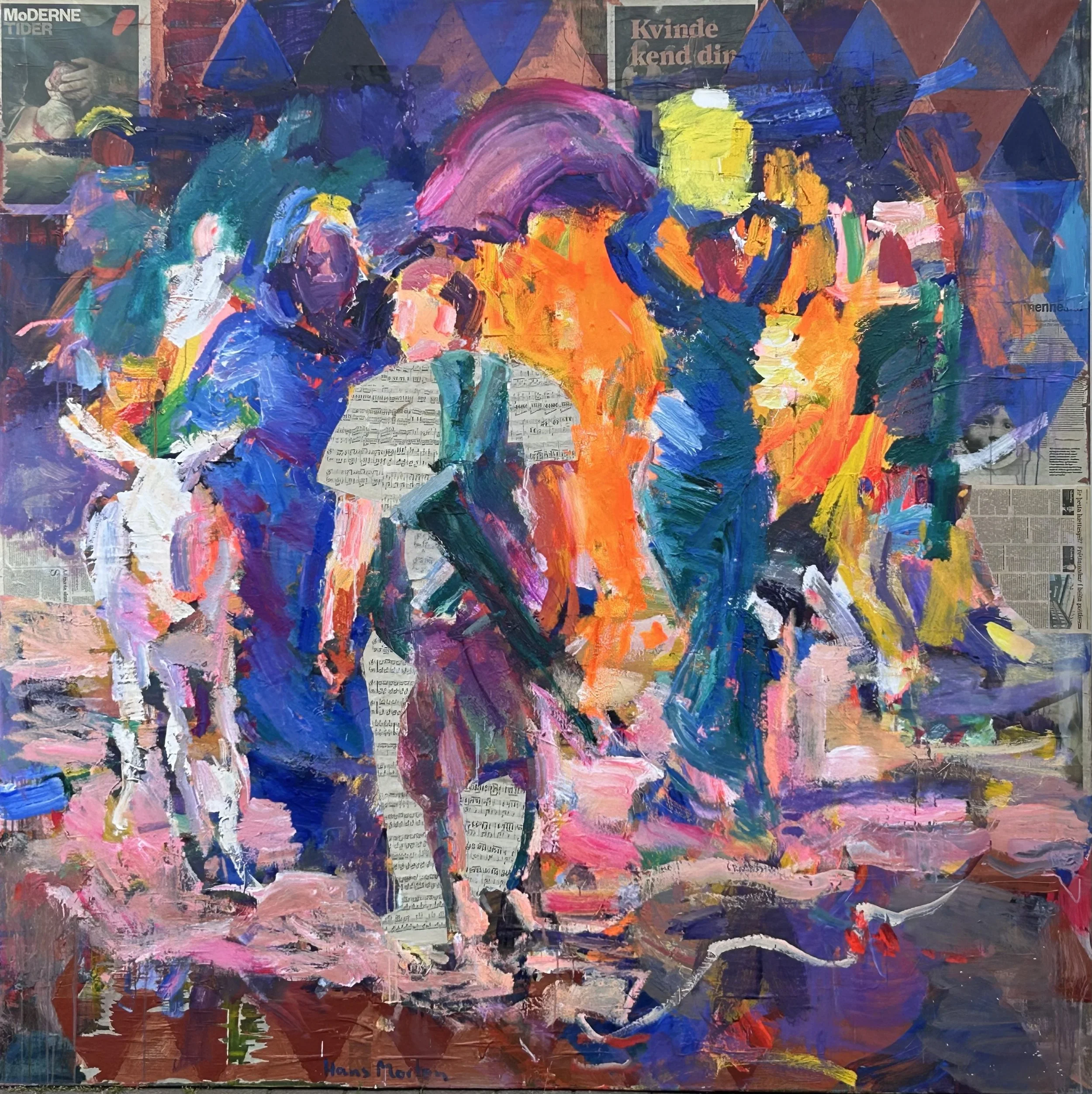 "Afrika"  2022   acryl og collage på lærred    200 x 200 cm