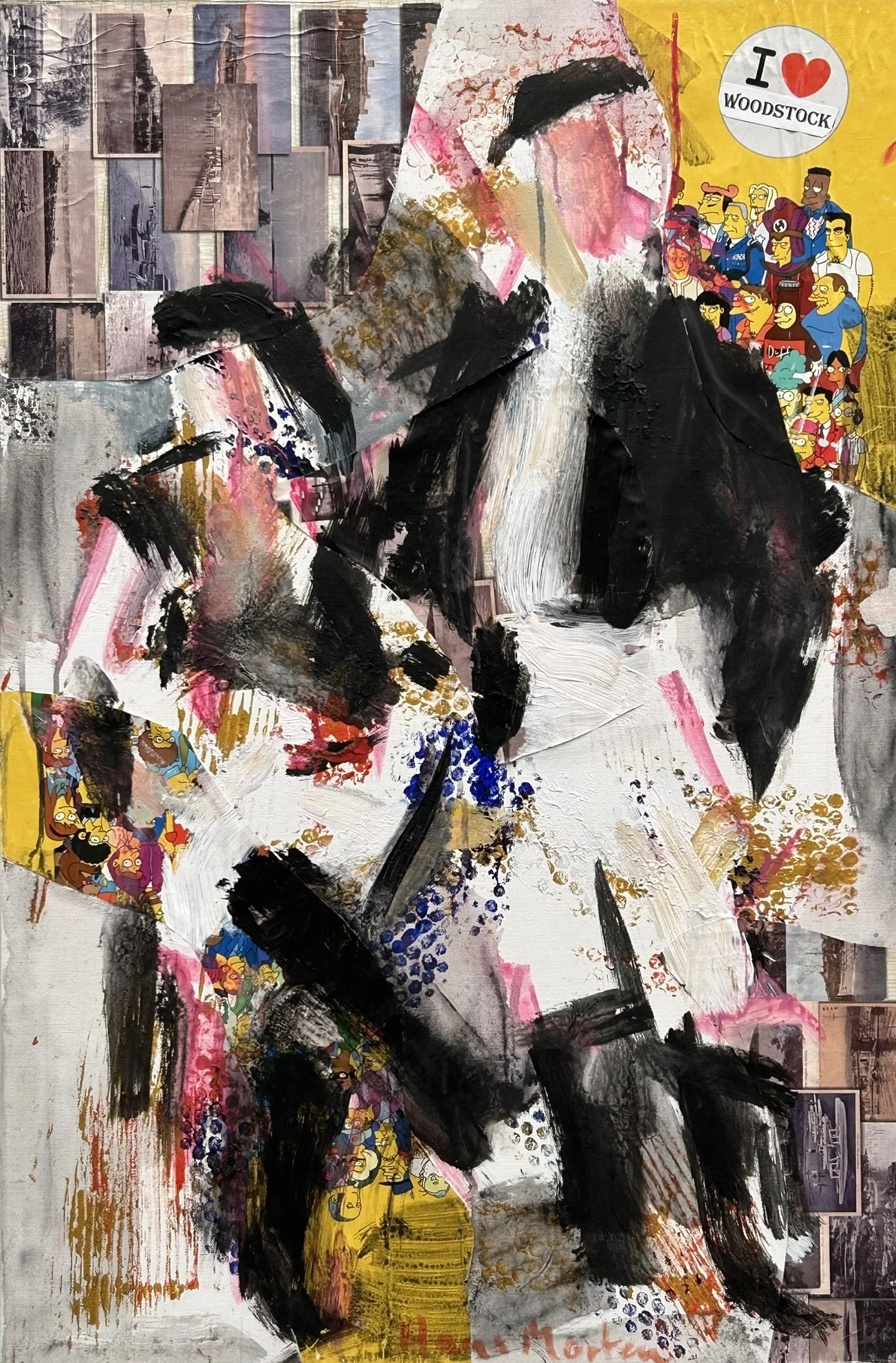 "To artister"    2018    acryl og collage på lærred    90 x 60 cm