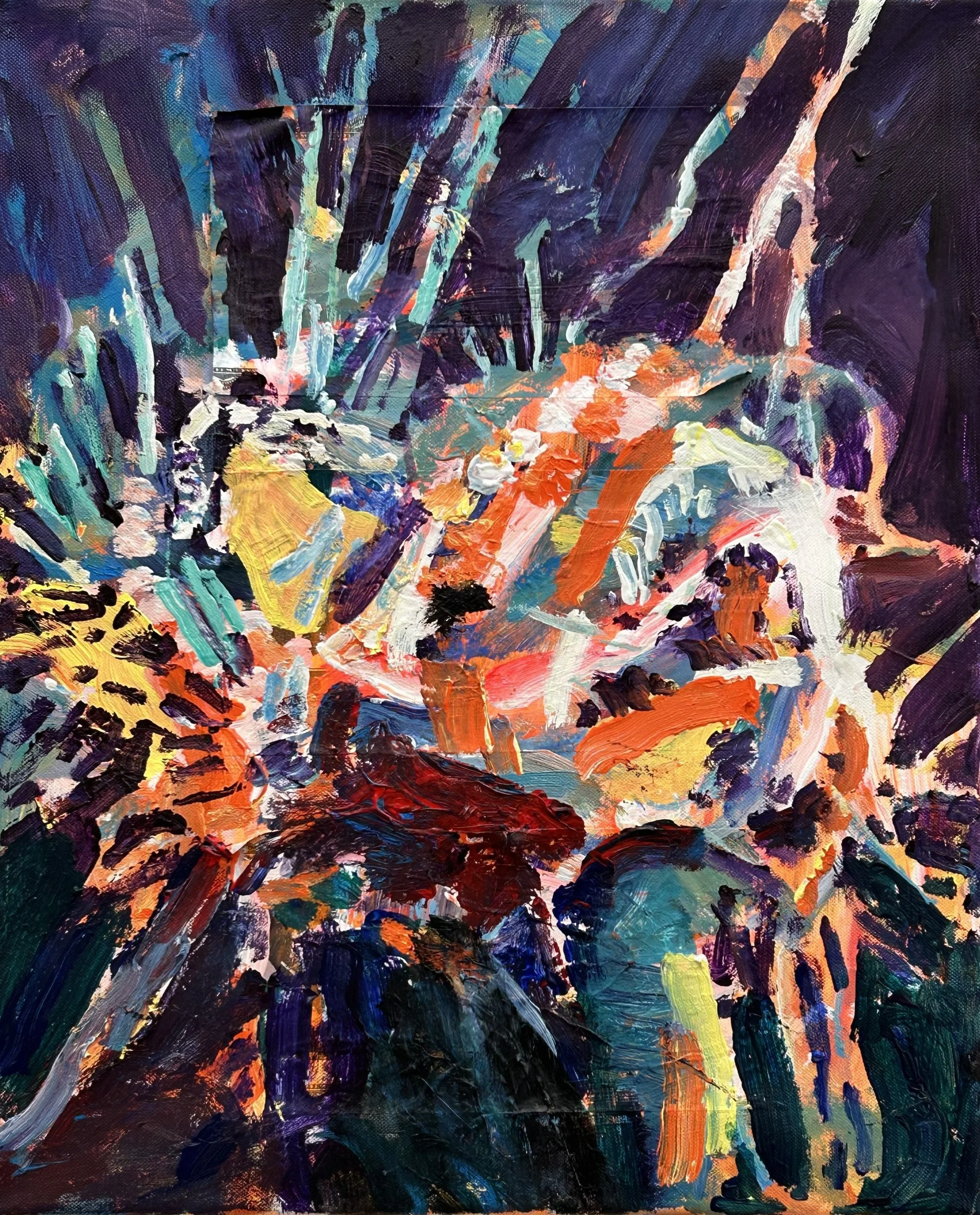"Havets vrede 3. Fra Marianerdybet"    2026    acryl på lærred    50 x 41 cm