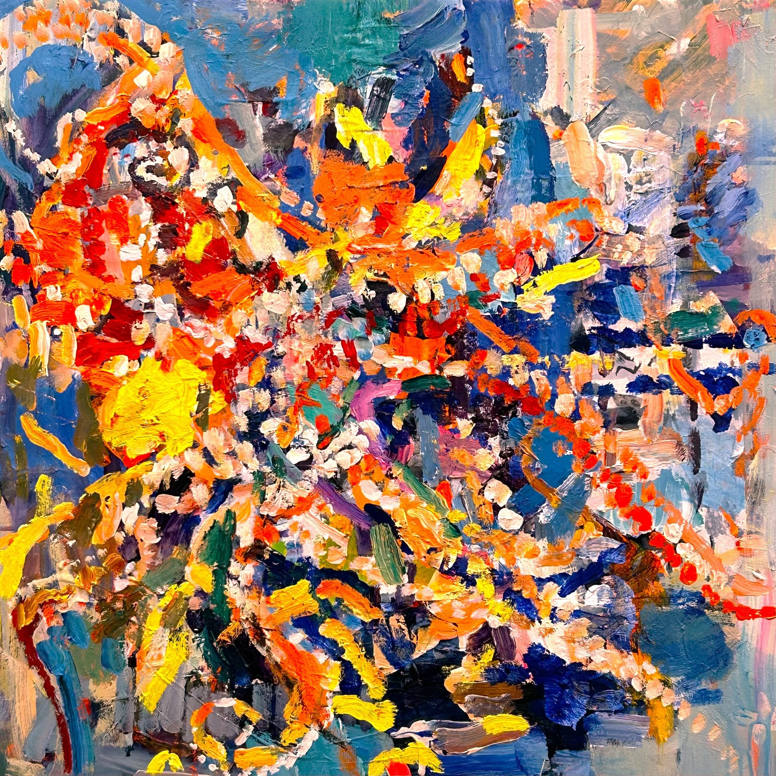 "Blæksprutter"   2026   acryl på lærred   80 x 80 cm