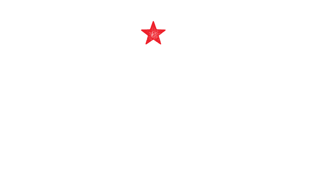 Logo for Burrito Union with a red star at the top, the words 'Burrito Union' in large white letters, and the phrase 'Come Together' below.