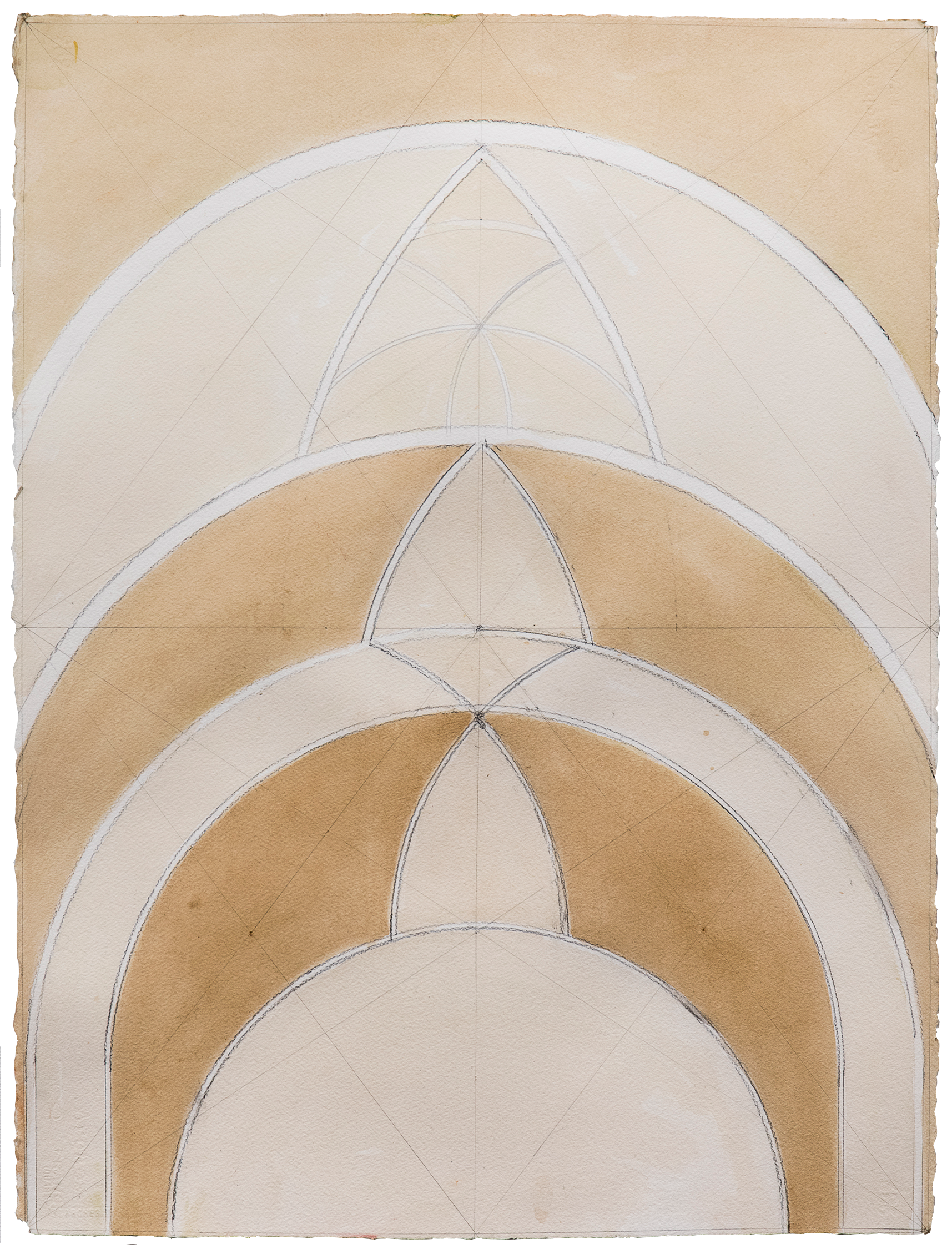 Tela di pietra #6 (Stone scrim), Ink wash and graphite on Arches paper, 30 x 22", 2023