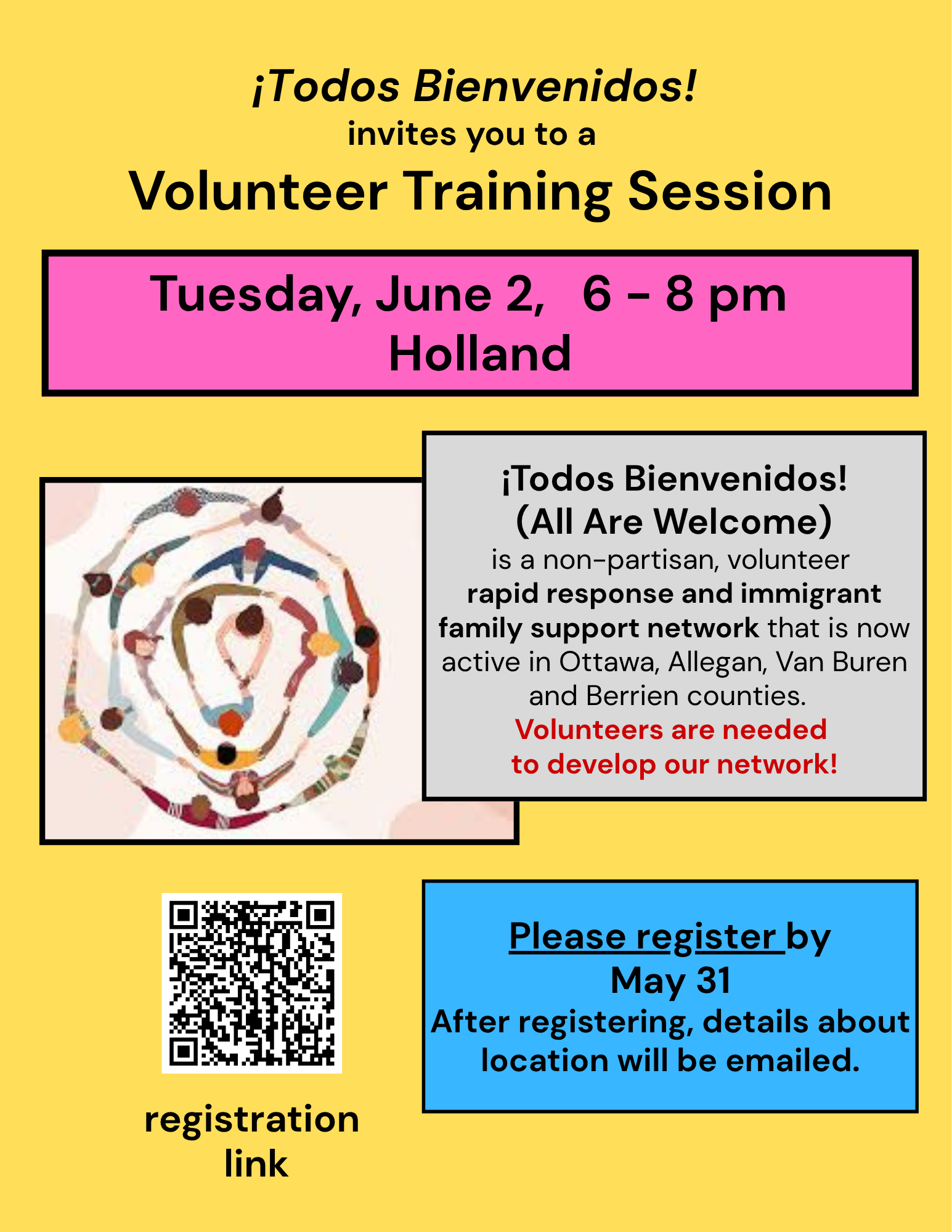 ¡TODOS BIENVENIDOS! RAPID RESPONSE to ICE TRAININGS – Holland 