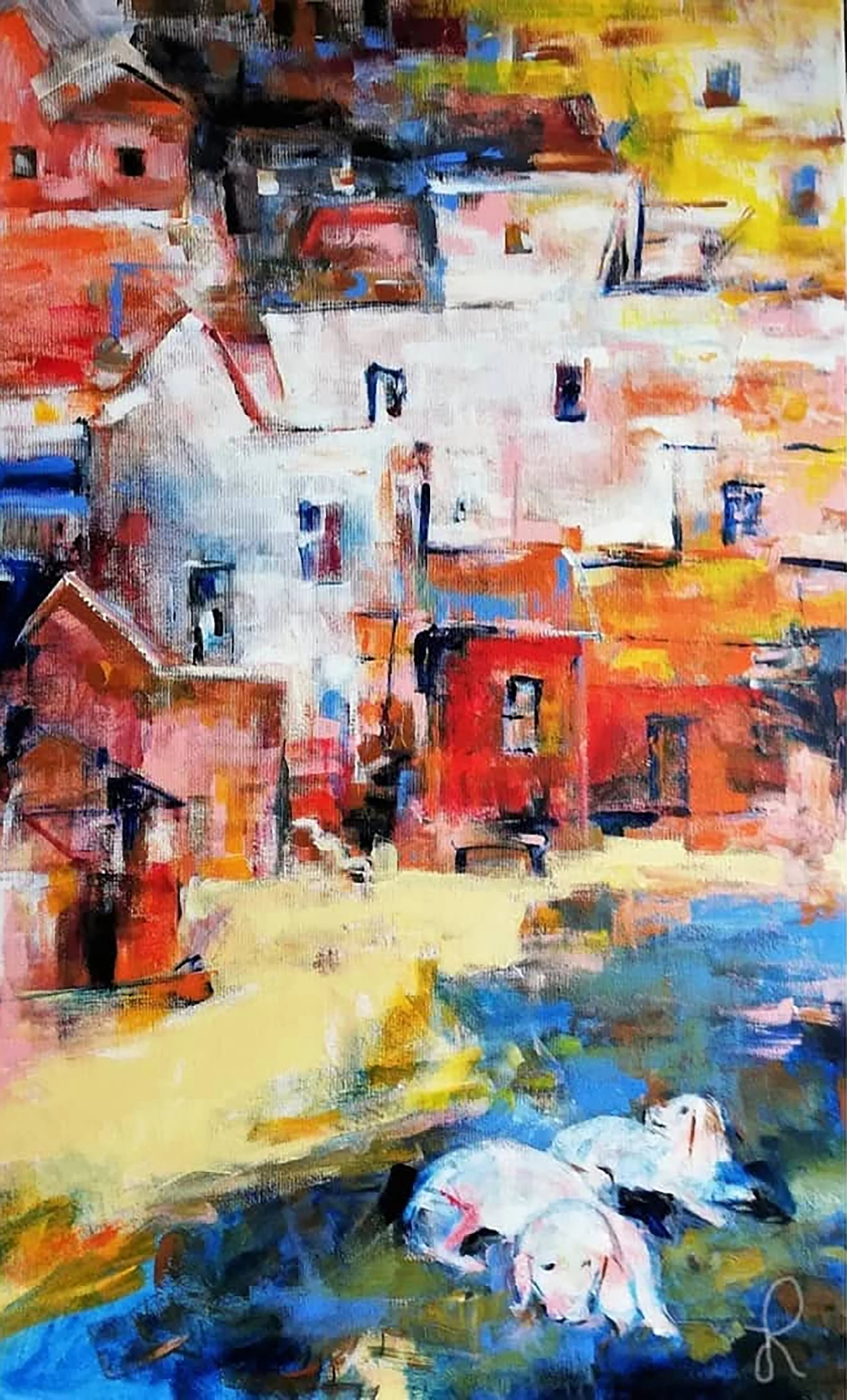 Joanna Rostanska -
Poland.

"Yard 1" 
Watercolor, acrylics
60 x 80 cm