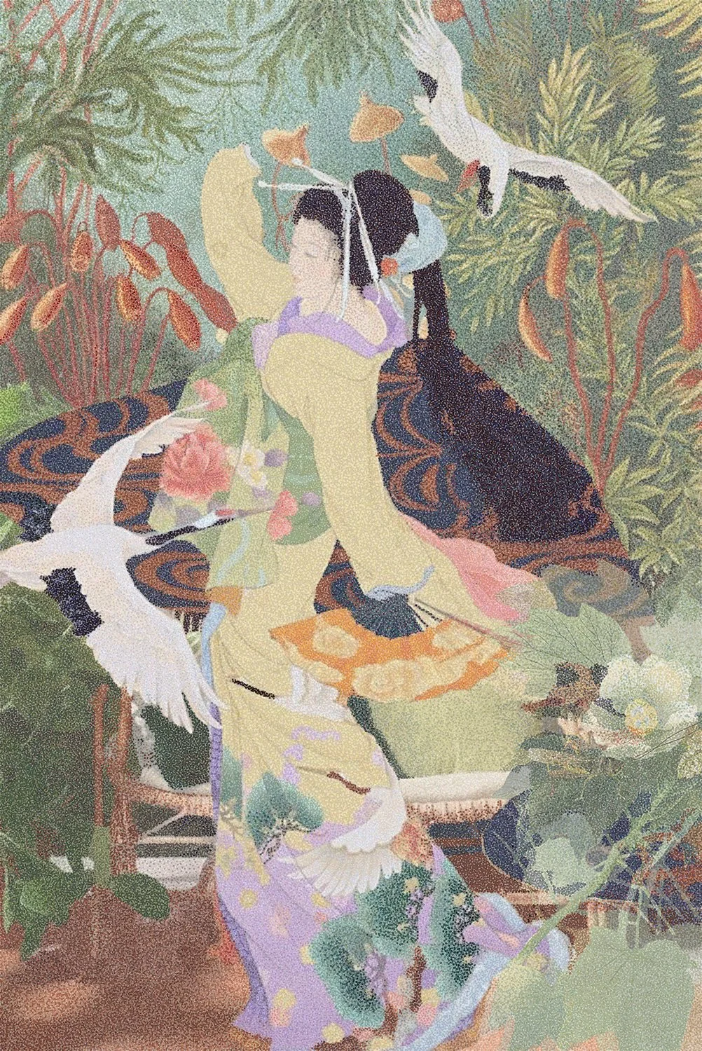 "Fantasy" 26 13/16 X 20 3⁄4 in.  Micro-Pointillism, Digital Painting 