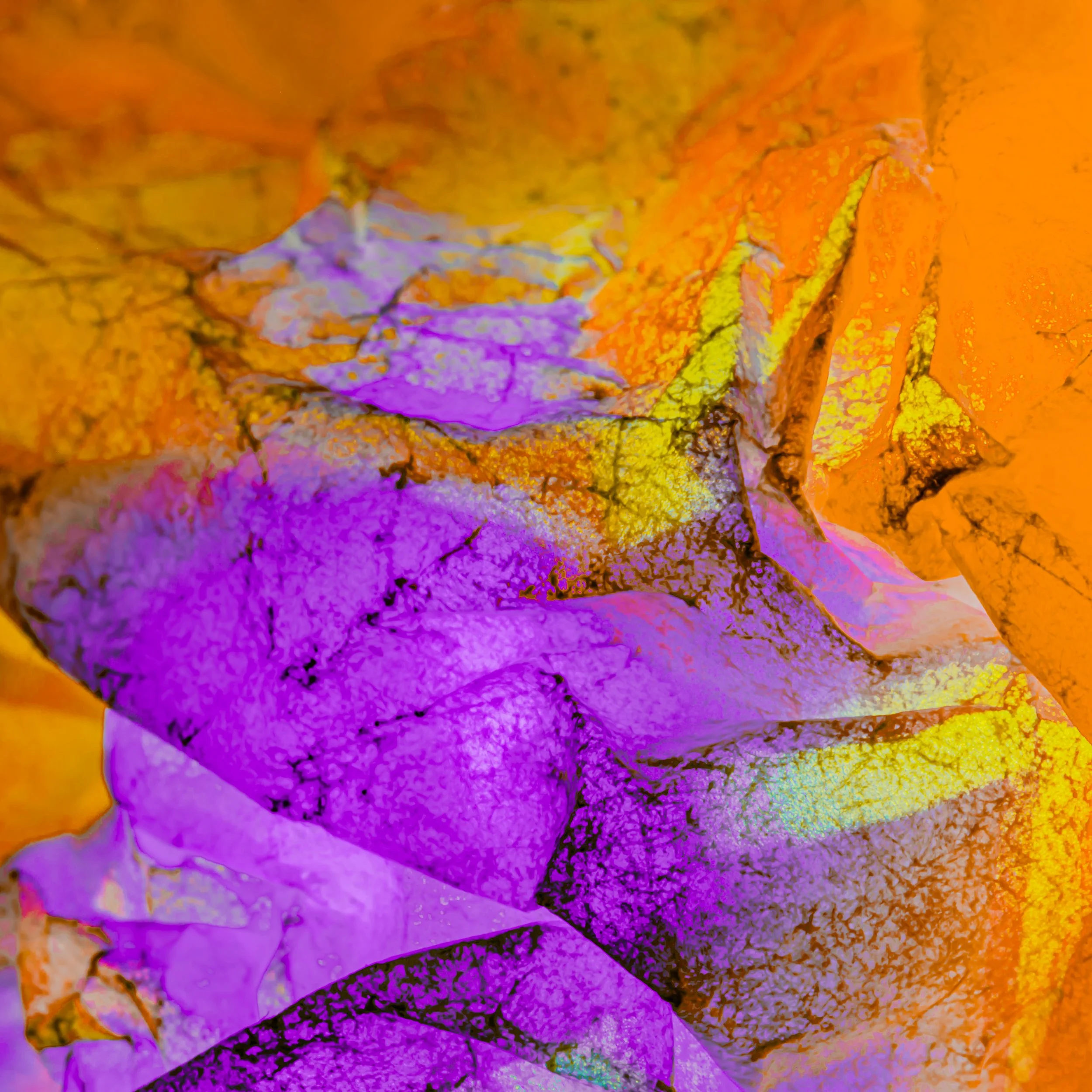 Koula Pratsis - Perth - “Compression Before the Break” 
Macro photograph using translucent paper, glass and controlled chromatic illumination
60 × 60 cm