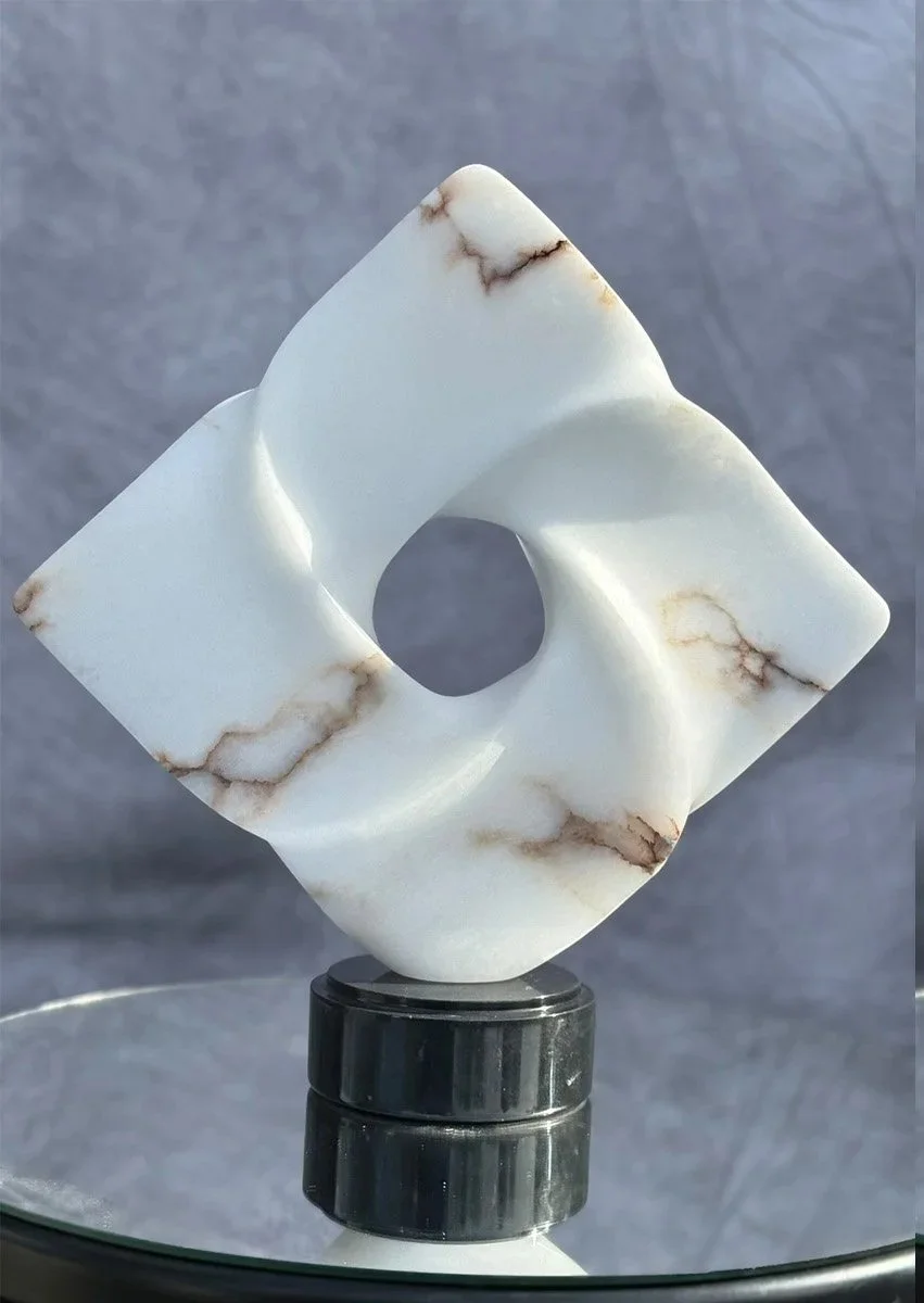 T Barny -  Healdsburg, California - "JOULET - ‘Minor Unit of Energy’" 
Italian Alabaster
16 x 16 in
