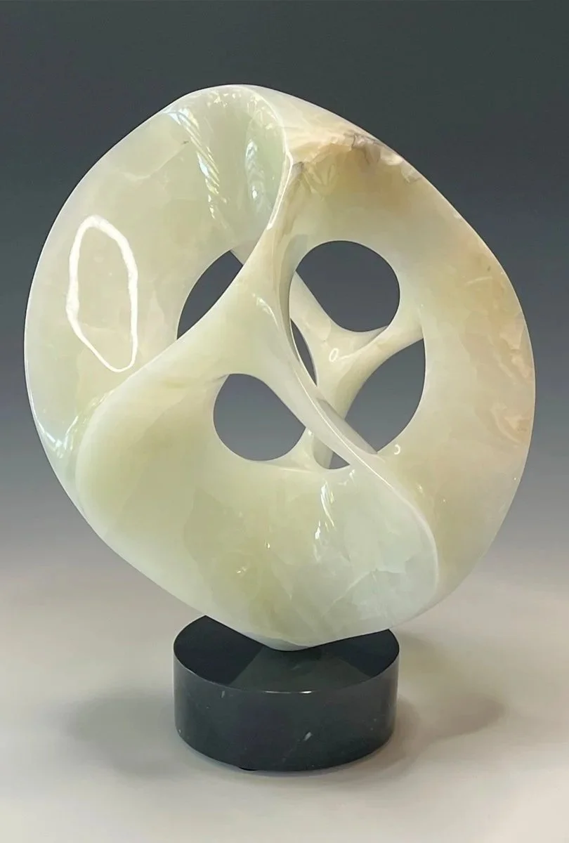 T Barny -  Healdsburg, California - "MESON - ‘Subatomic Binding Particle’" 
Macedonian Onyx
12 x 15 in