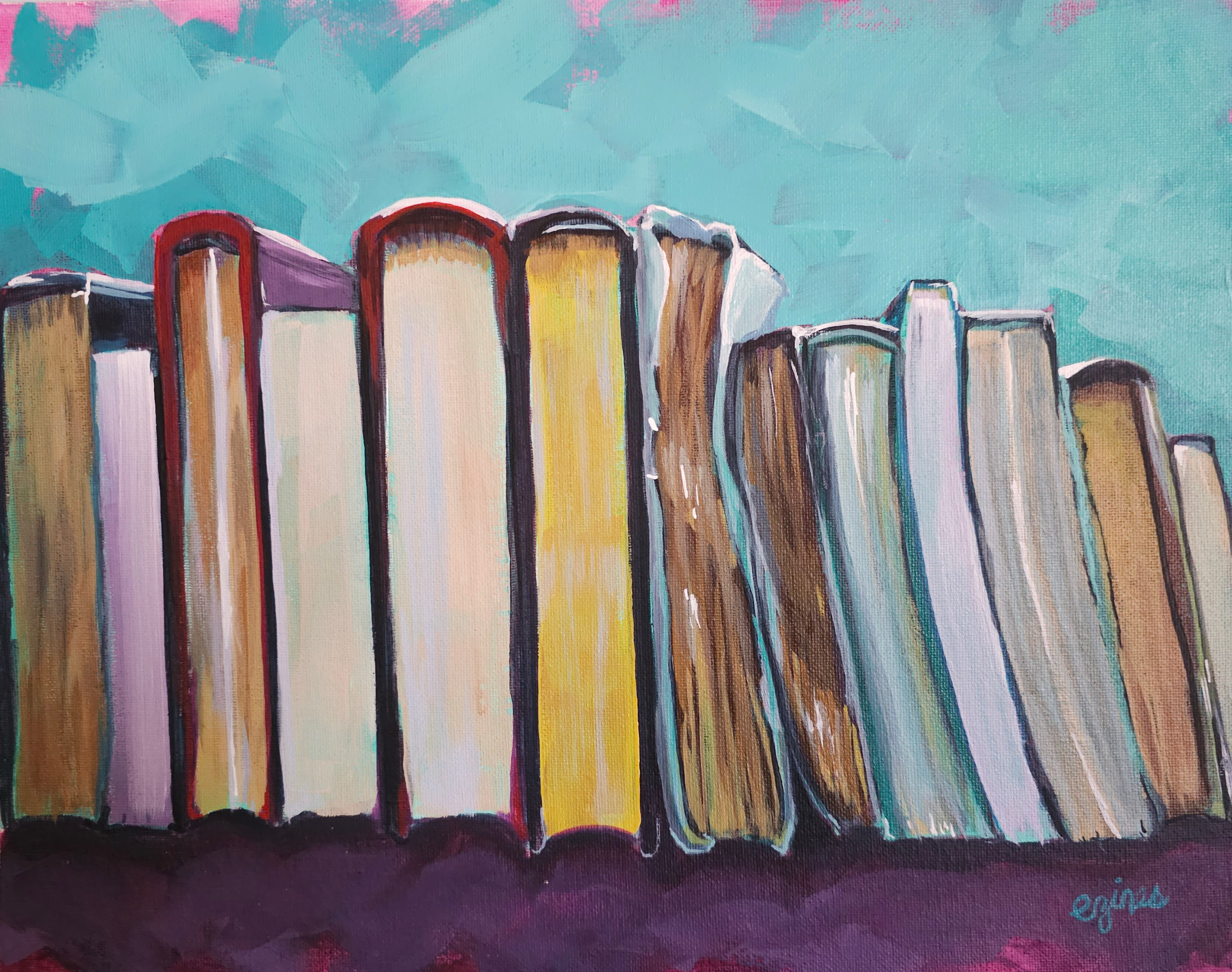 "Lean on Me" 11 in x 14 in,  acrylic on canvas board