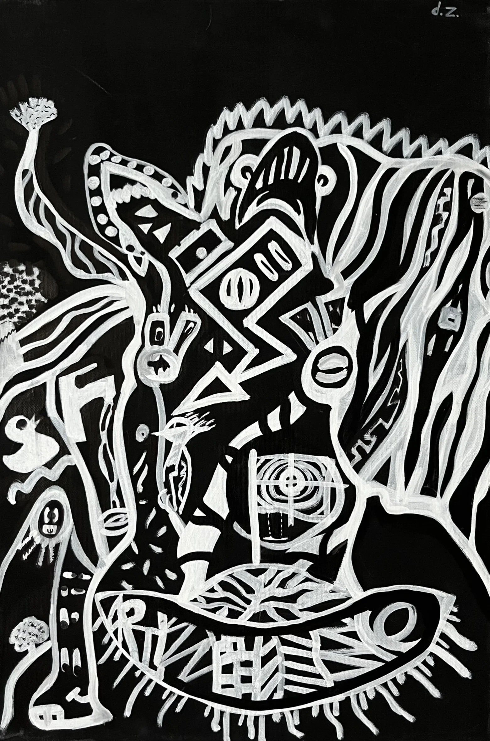 Din Vels - 
Russia.

"zebra Inversia" 
Canvas, acrylic, mixed media
60 x 40 cm