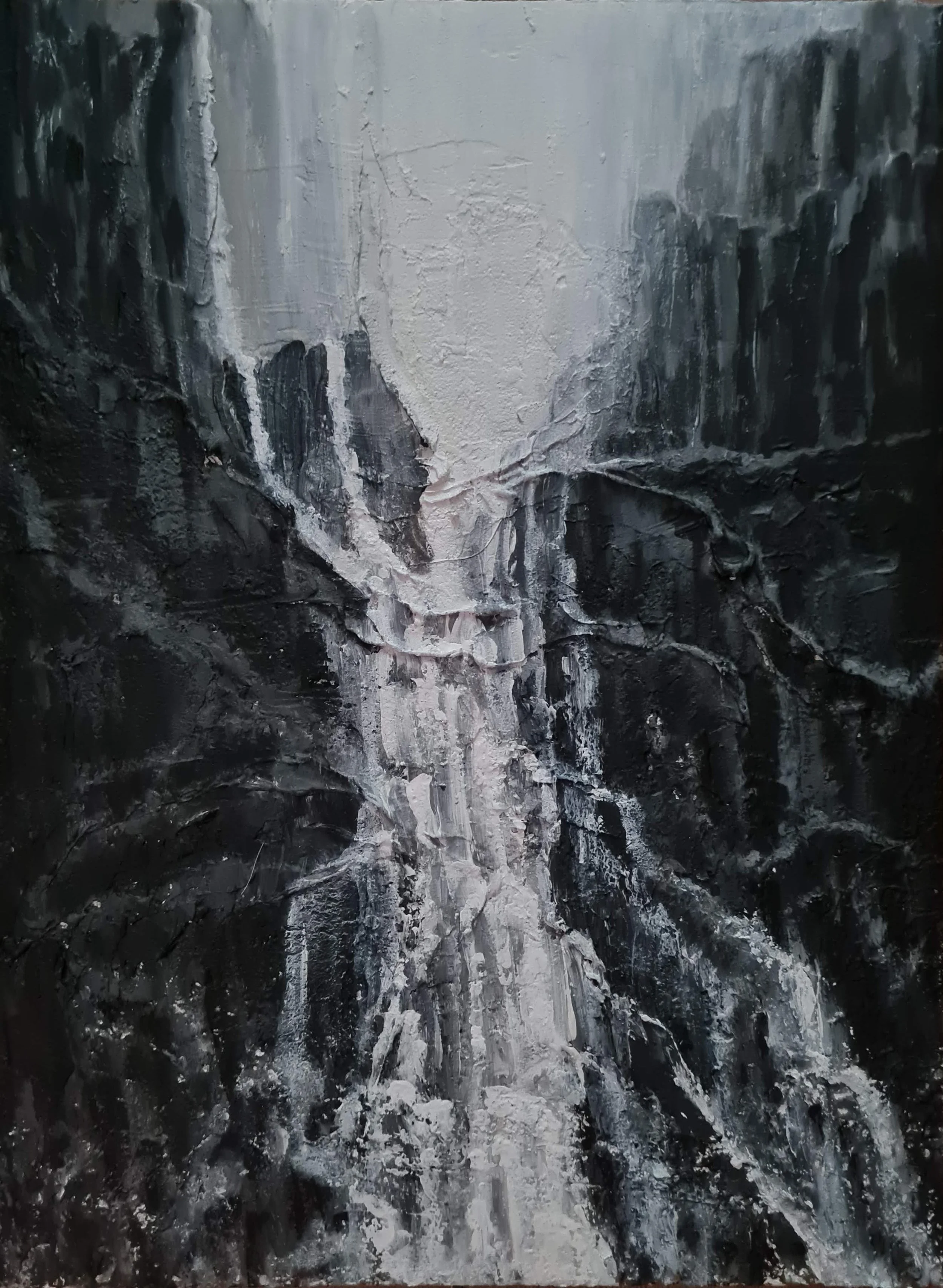Valentina Ritorova “Waterfall”
Acrylic & texture paste on cardboard
30 x 40 in