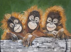 Donna Winter - 

Leander, Texas. Monkey Business" 
Acrylic on Canvas
23 x 29 in