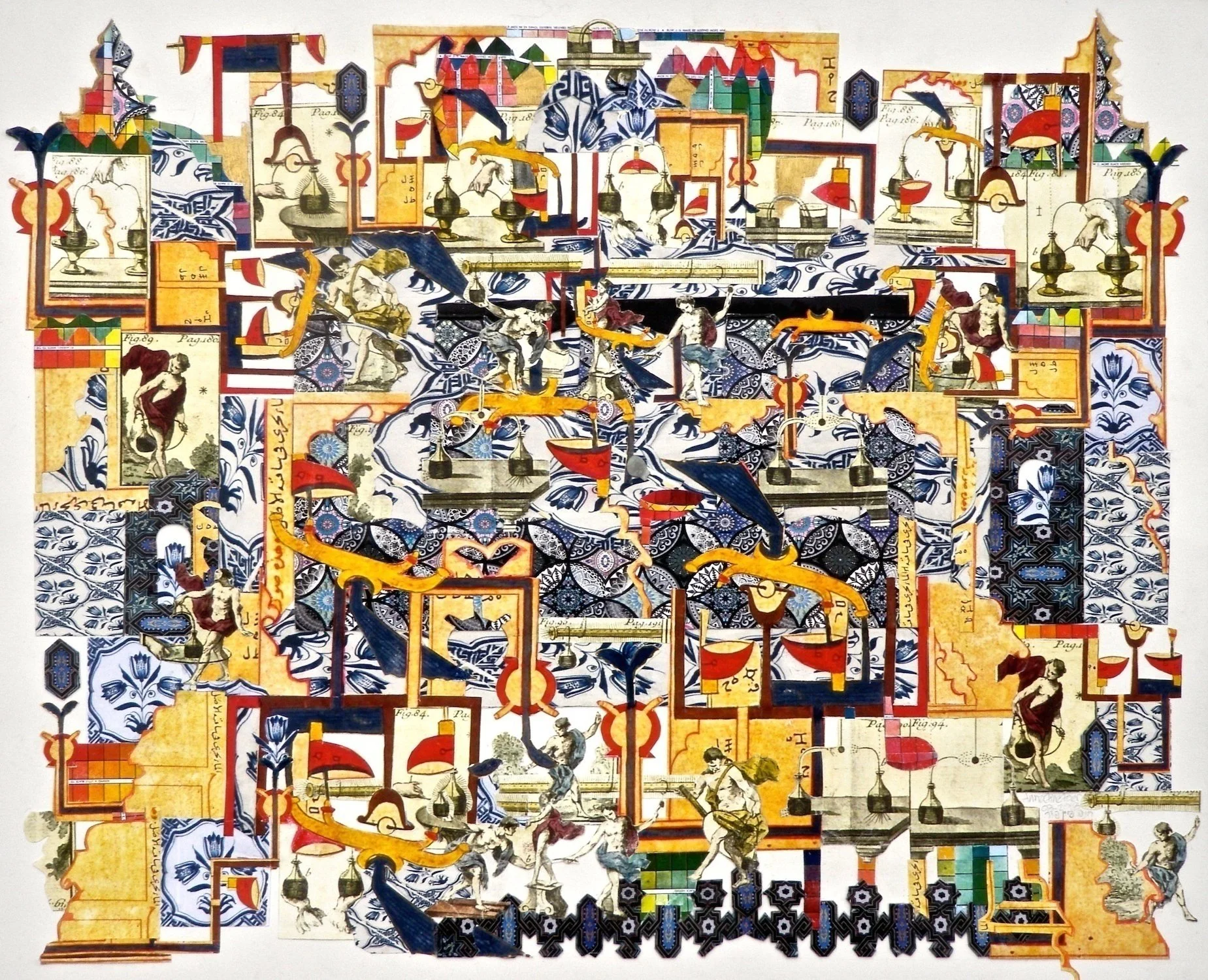 “Arab and European Illustration of Experiments with Ampoules”, 2018 by Anna Fine Foer. 18 in x 22.5 in. Collage. 
Featured artist “jurors’ choice - best maximalism art award” of the Maximalist Online Exhibition