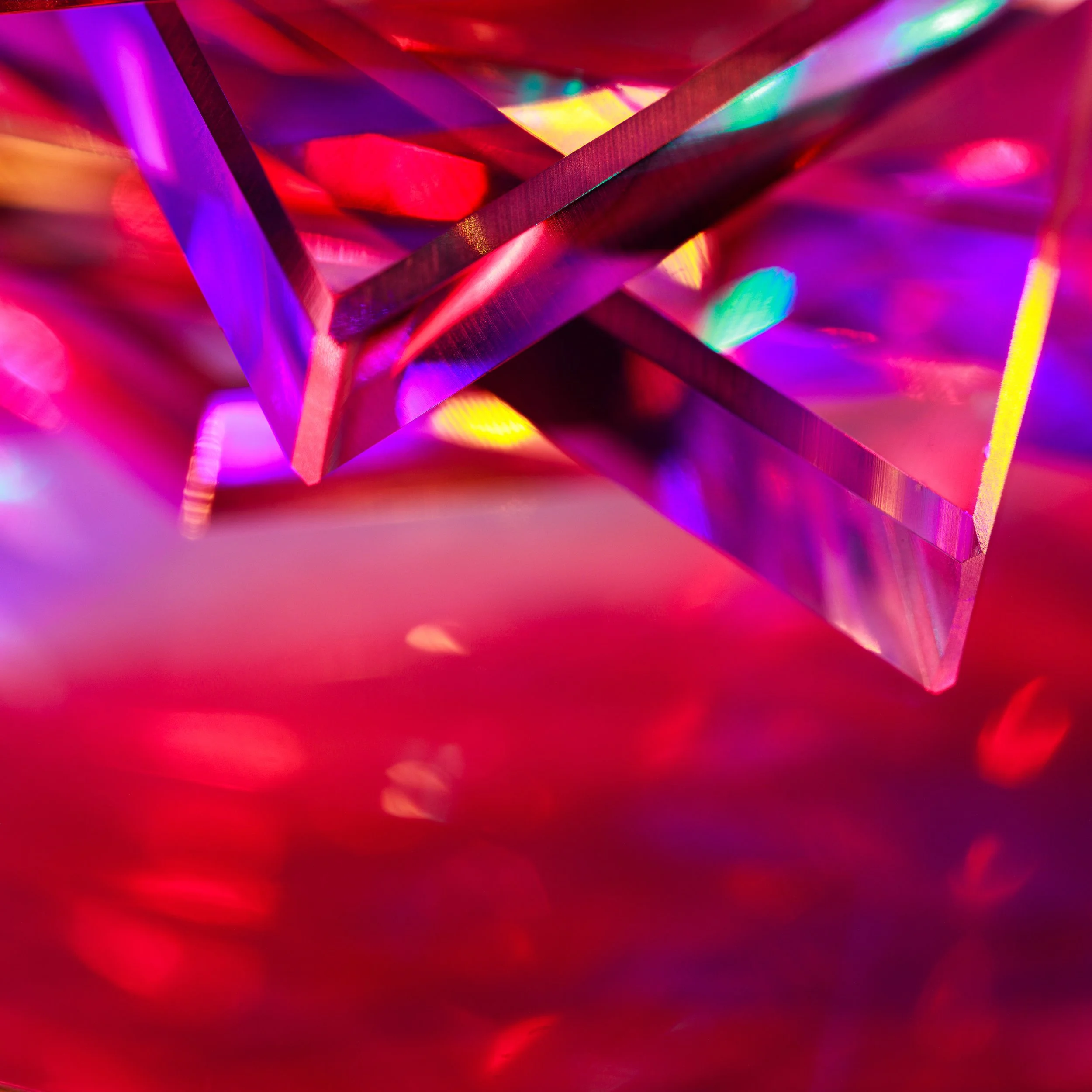 Koula Pratsis - Perth - “First Fracture of the Blush” 
Macro photograph using translucent paper, glass and controlled chromatic illumination
60 × 60 cm