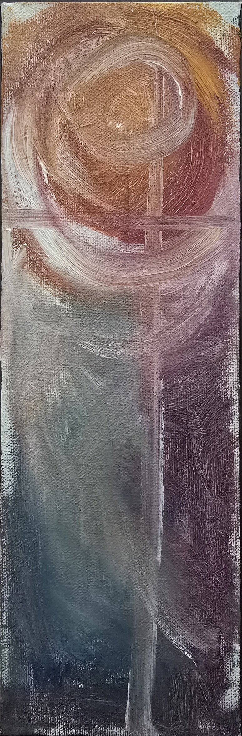 Teresa Fuller Kenton - Snellville, Georgia - “Shout” 
Oil on canvas
4 × 12 in