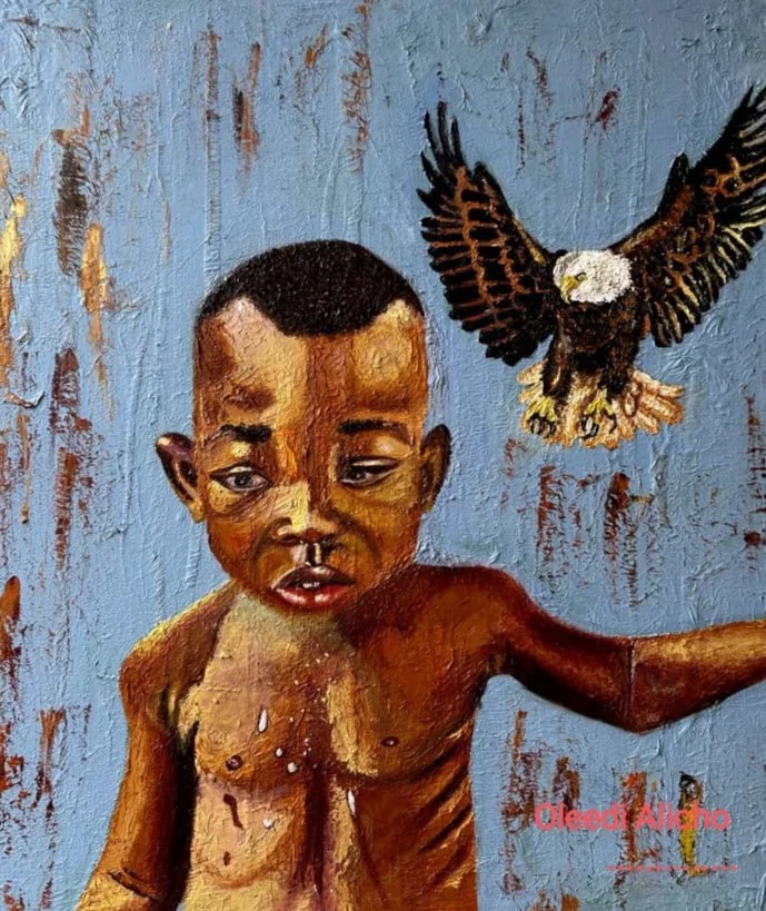 Alicho maryjane Oleedi

"Under the Eagle's Shadow" 
Oil on canvas, impasto
24 x 36 in