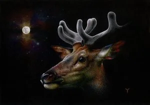 Yana Tymoshenko - 

Brooklyn, New York. “Carpathian Deer" 
Colored Pencil on Paper
10 x 6 in