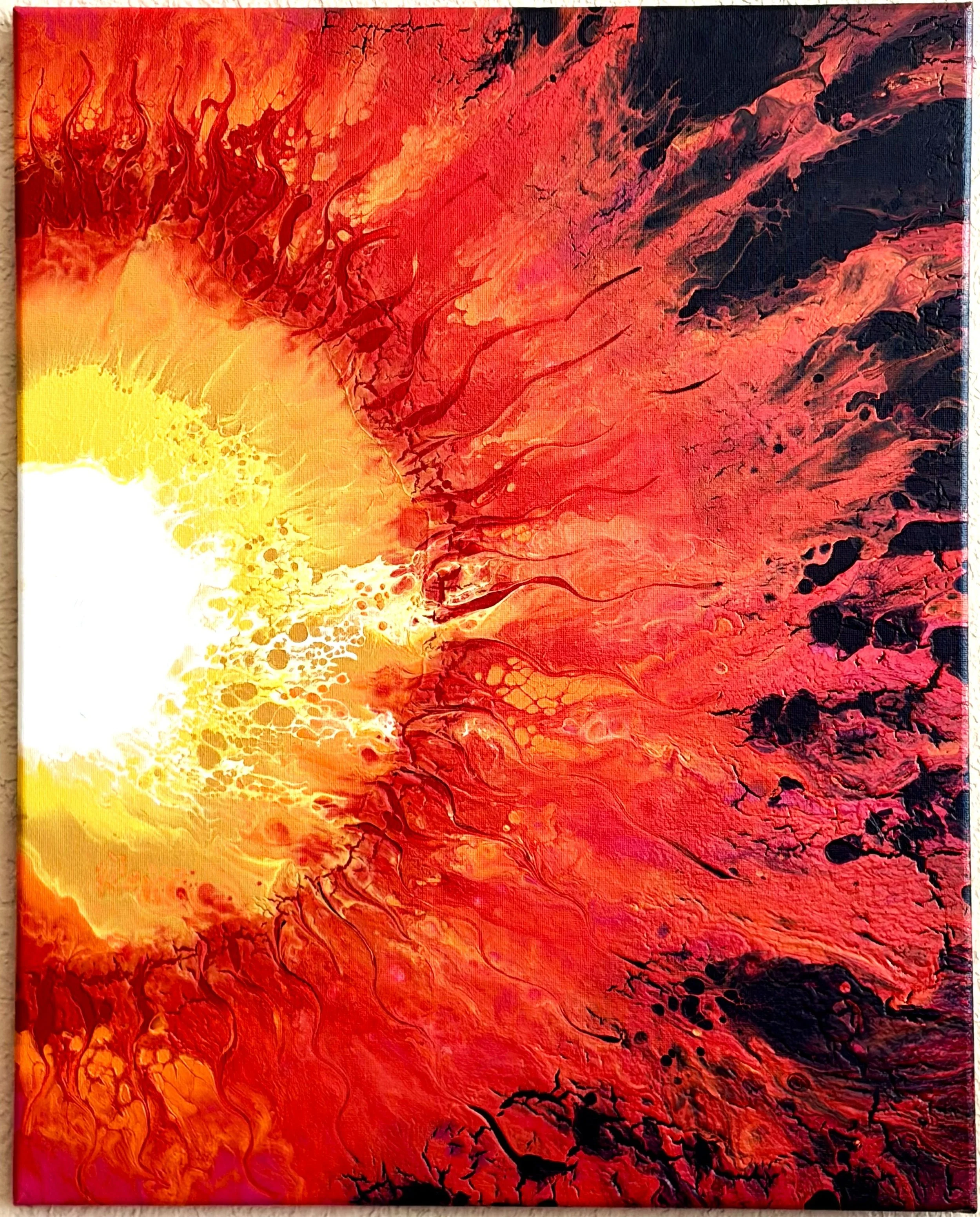 Arpita Maheshwary - Sugar Land, Texas - “Radiant Energy” 
Acrylic painting on canvas
20 × 16 in 