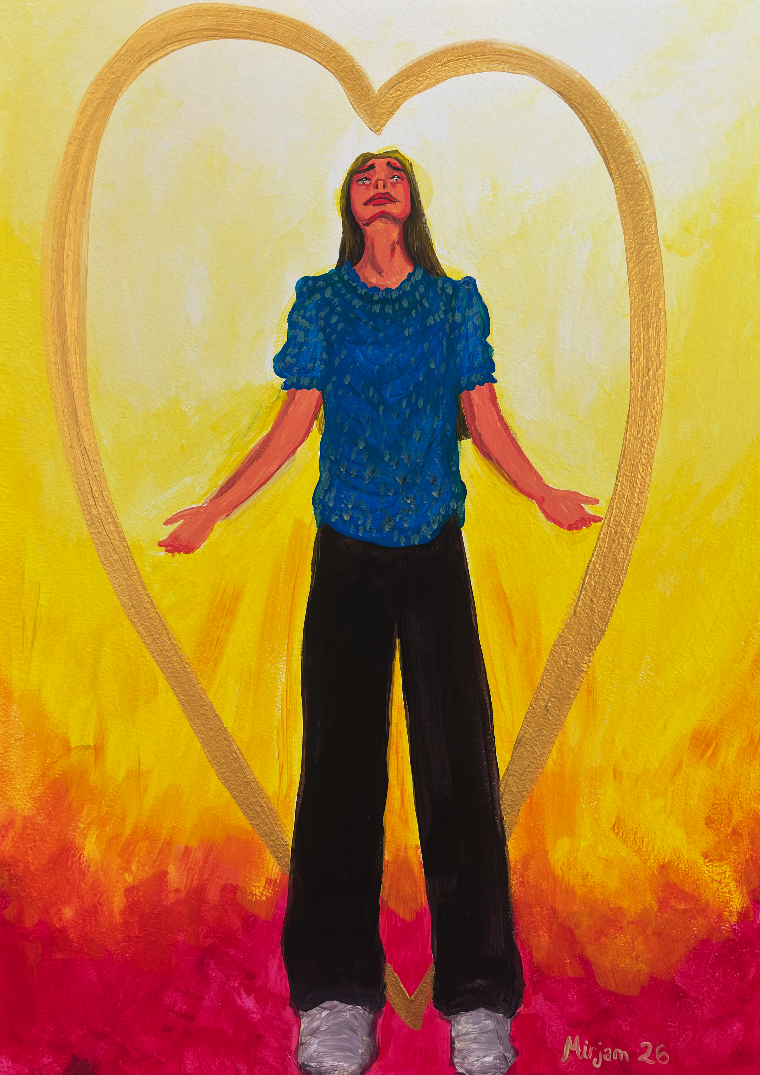 Mirjam Olsson - 
Sweden.

"Create A Clean Heart In Me" 
Gouache and Acrylics on Canvas
29 x 42 cm