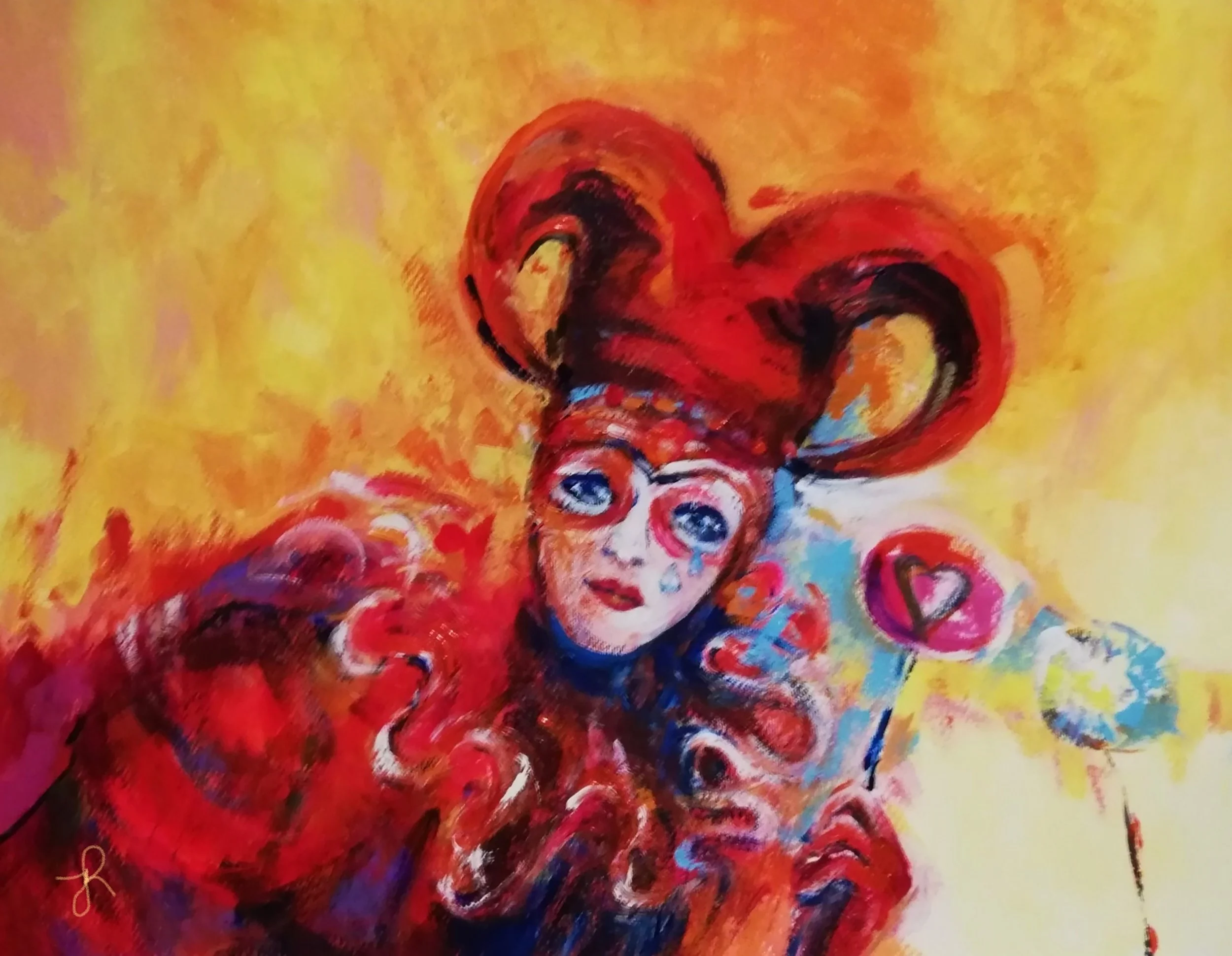 “Interrupted joy”, acrylic 42 x 56 cm
