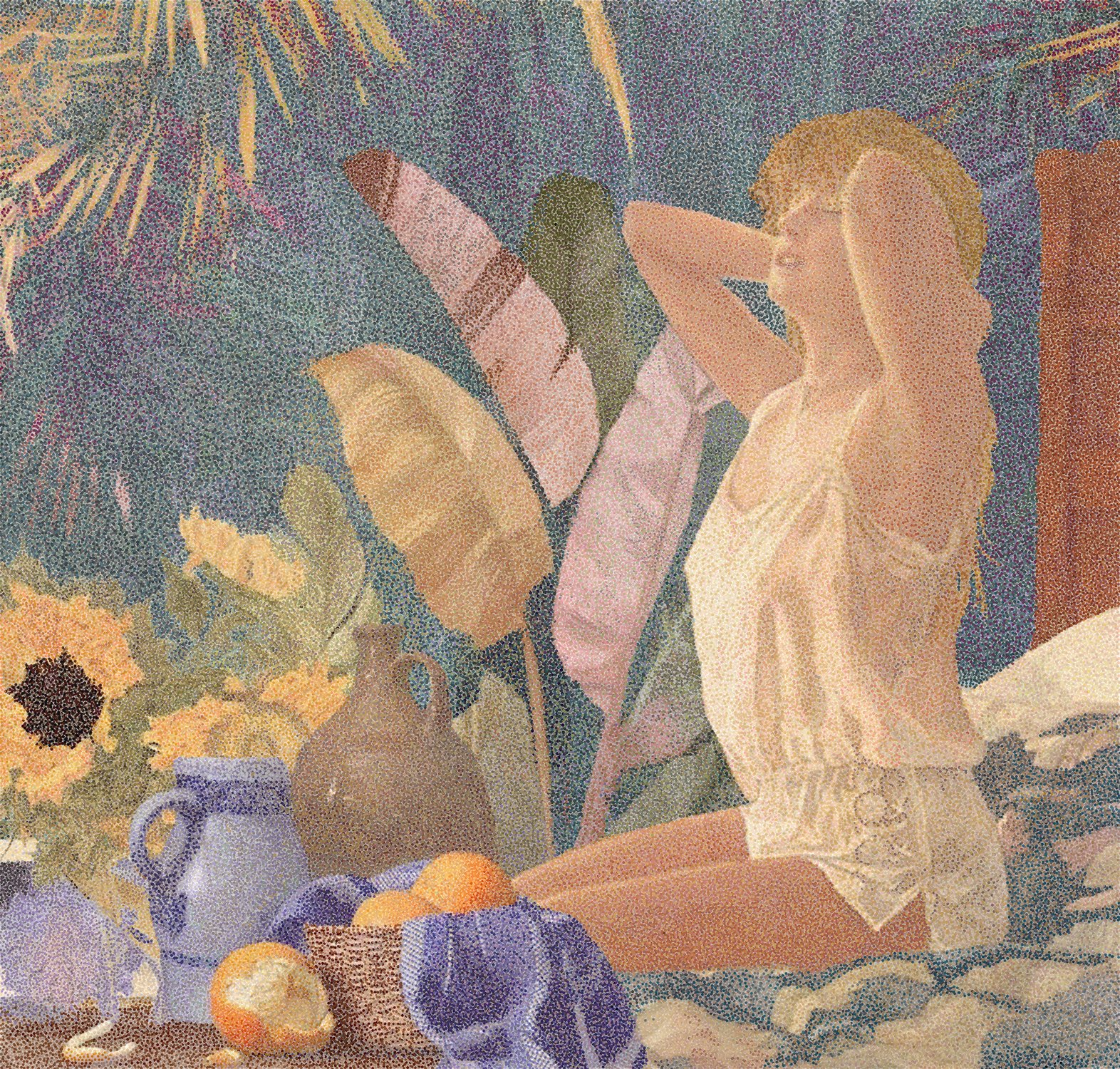 "Dawn of a New Day" 20.5 in x 20.5 in, Micro-Pointillism, Corel Painter