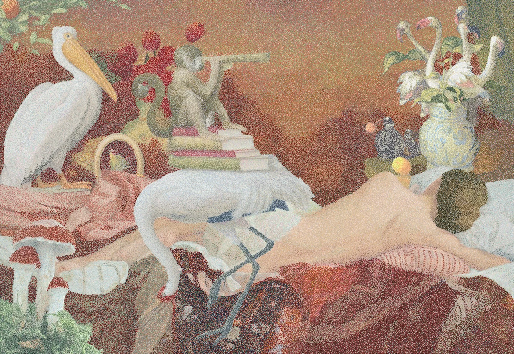 "Perchance to Dream" 23 in x 16 in,  Micro-Pointillism, Corel Painter