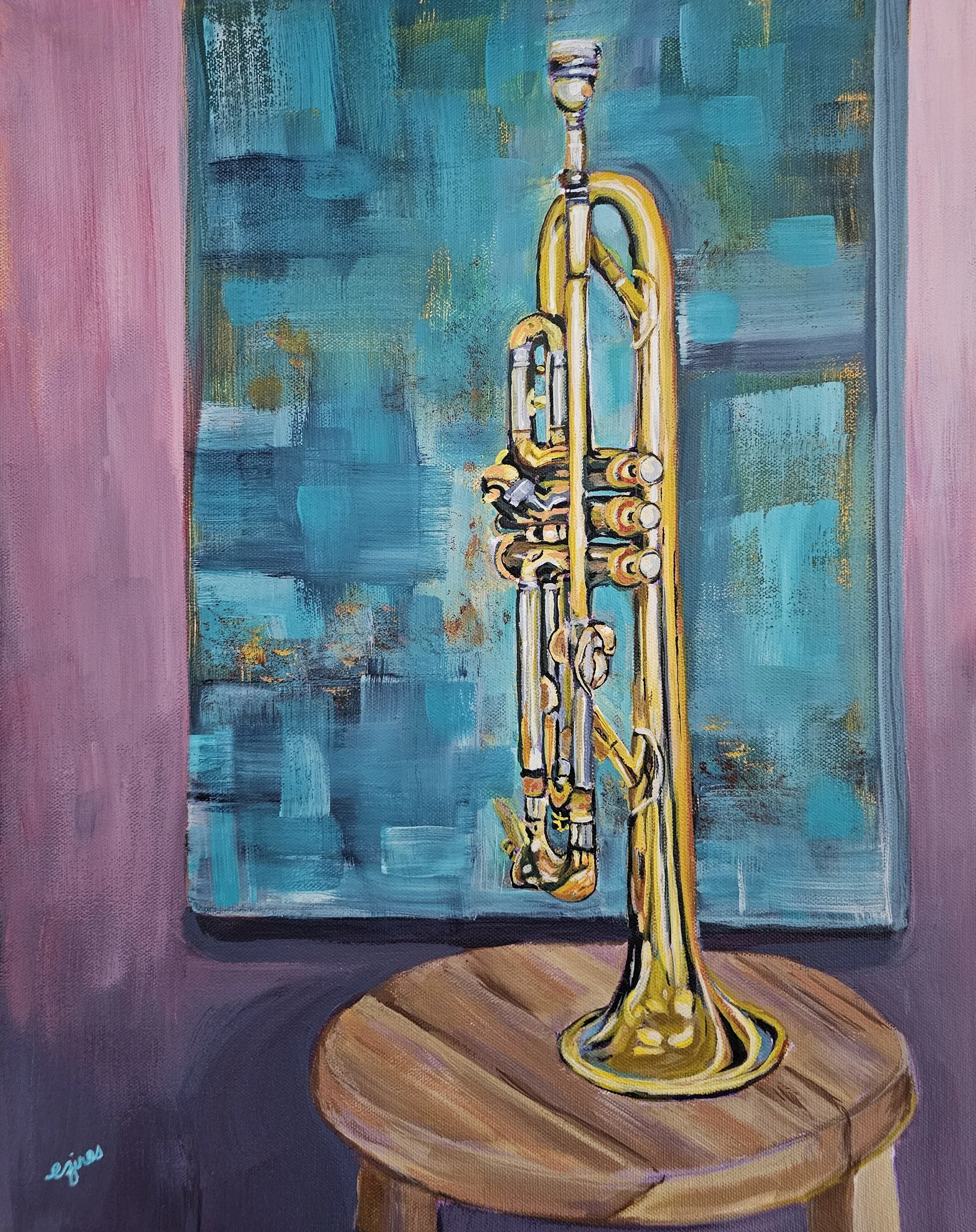 "Between Sets" 16 in x 20 in, Acrylic on canvas