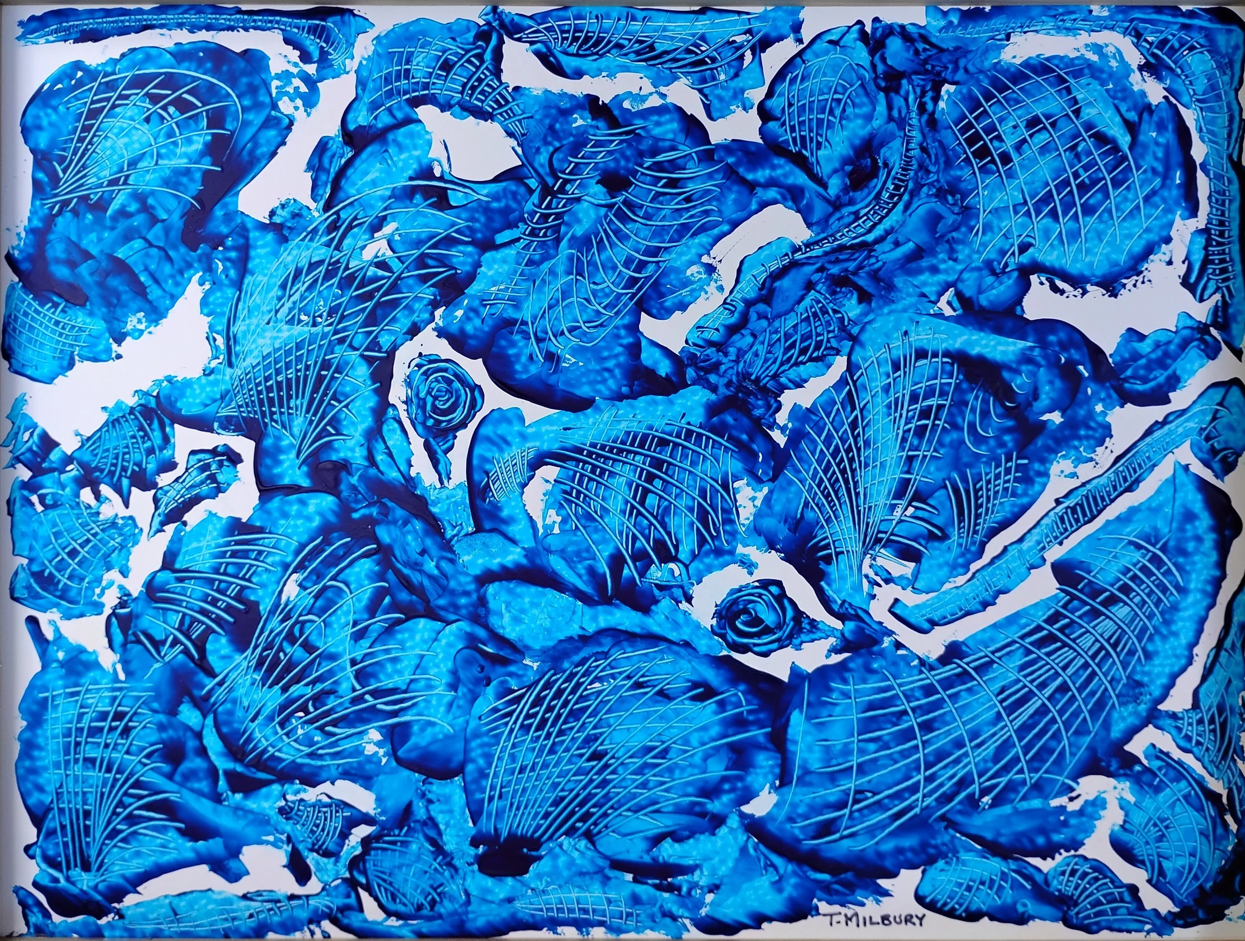 Thomas Milbury - New City, New York - “Cosmos Minor” 
Acrylic on plastic with wood backing board
18 × 24 in