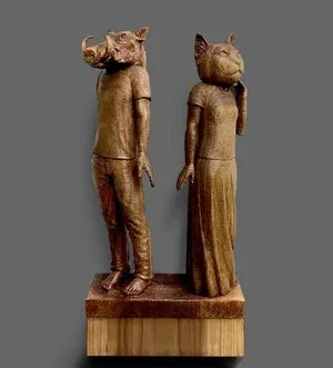 C.A.Stigliano - 

Malden, Massachusetts. 
“Masked 1" 
Walnut
24 x 10 in