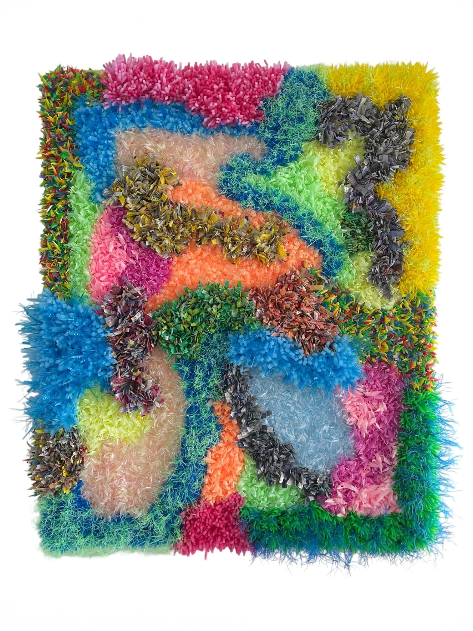 Ornela Pérez

"07458/9" 
Expanded painting and textile-based mixed media assemblage with reclaimed plastics on rigid support.
65 x 50 cm