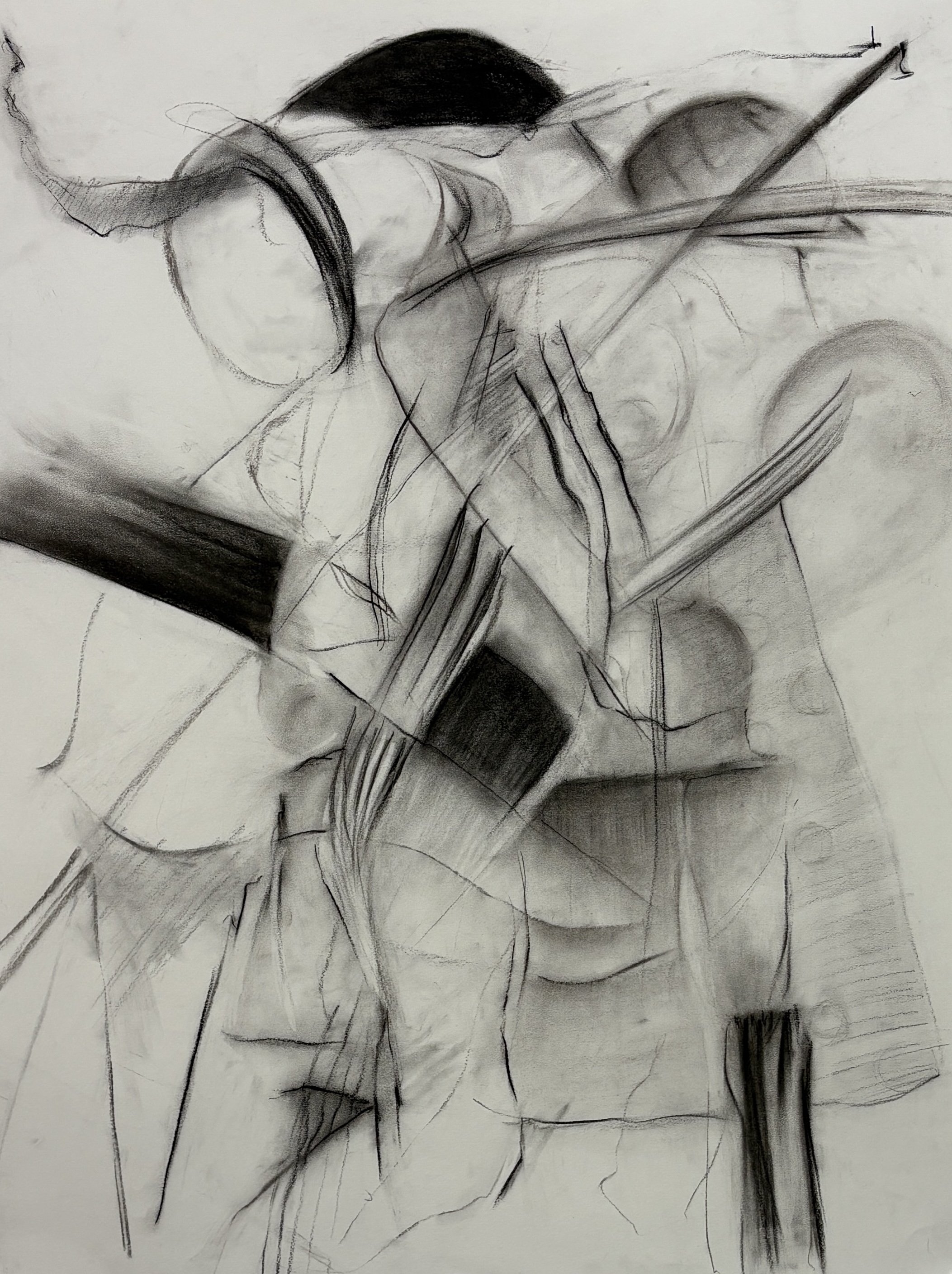 Denise Owen - 
Oakland, California. “Then and Now”
Charcoal on paper
18 x 24 in