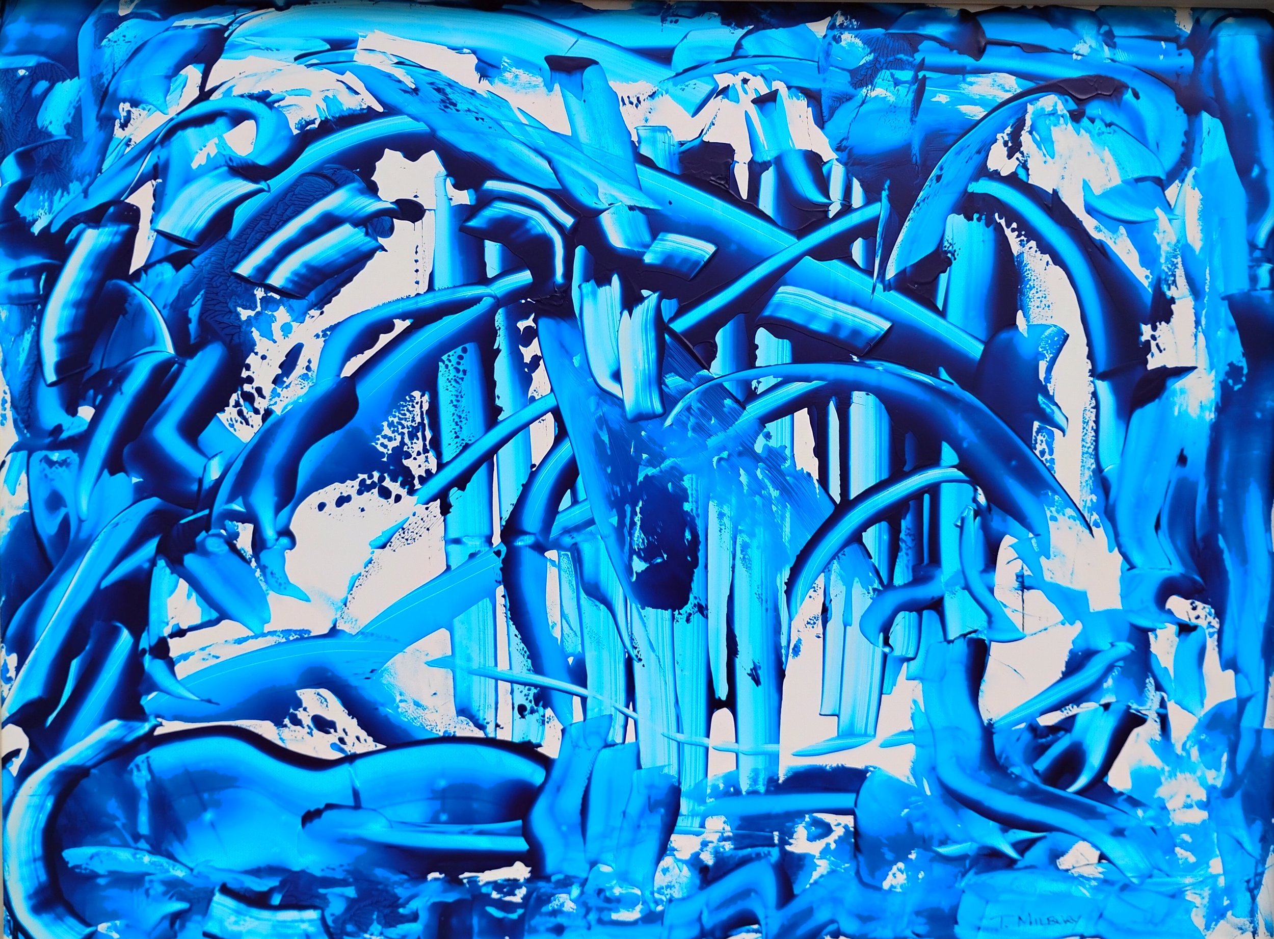Thomas Milbury - New City, New York - “Crossroads” 
Acrylic on plastic with wood backing board
18 × 24 in