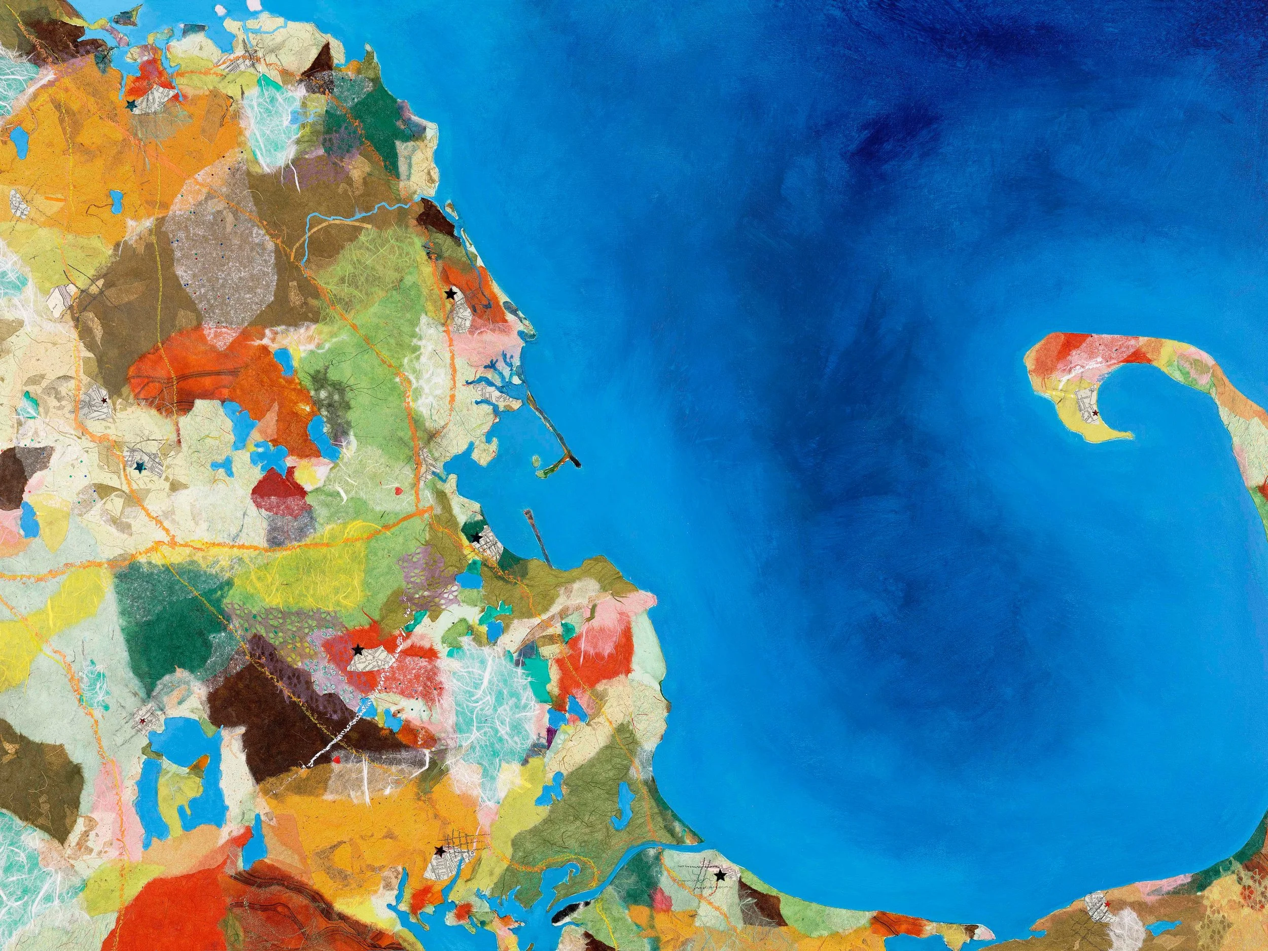 Remmi (Andrea) Franklin - Milton, Massachusetts  - "Fly By Nahant” 
Mixed media
36 × 30 in